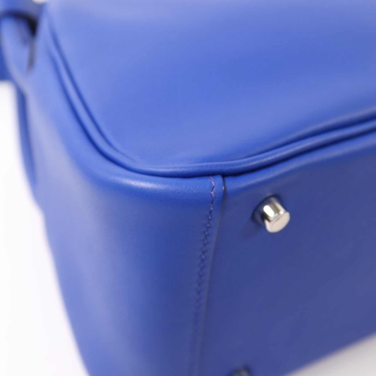 HERMES Swift皮革Mini Lindy銀扣手挽肩背兩用袋Bleu Royal/Menthe