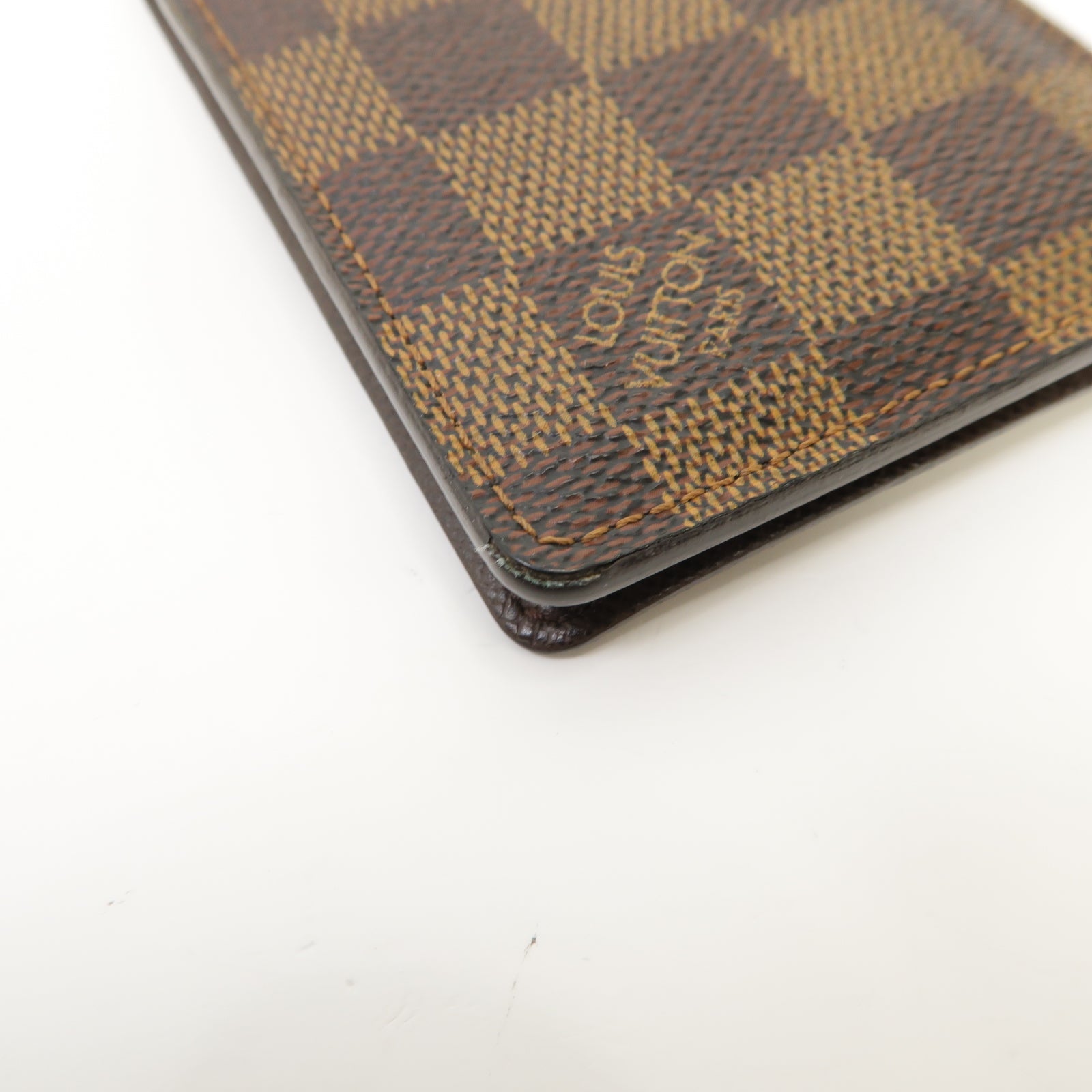 LOUIS VUITTON Damier Porte Cartes ID Bandouliere Case金扣卡片套Ebene