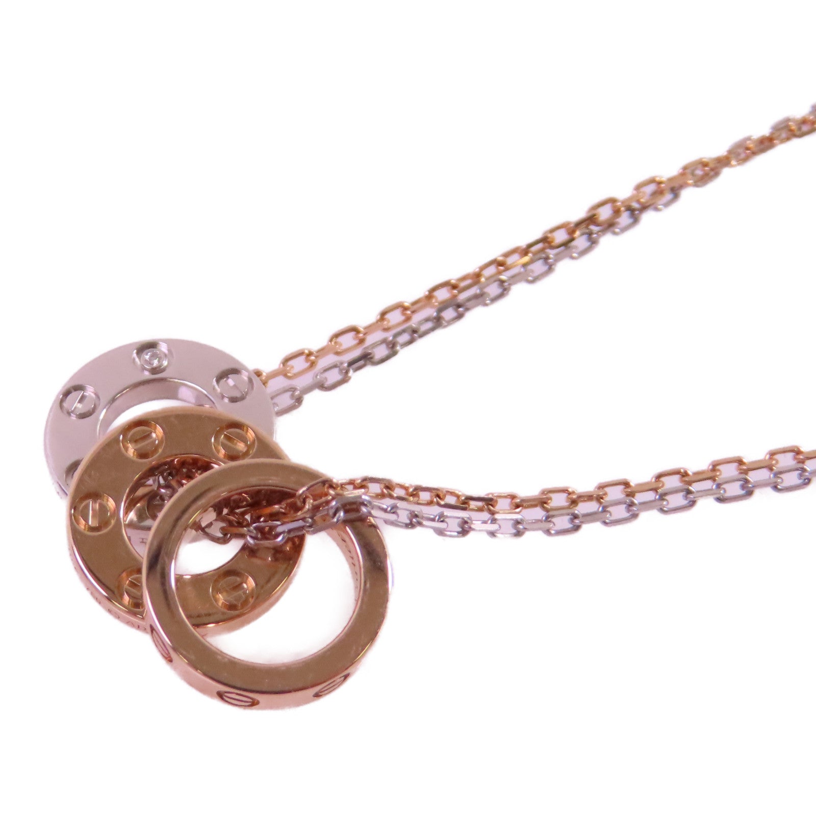 CARTIER 18K玫瑰金/黃金/白金/鑽石Love Diamond Nacklace項鏈
