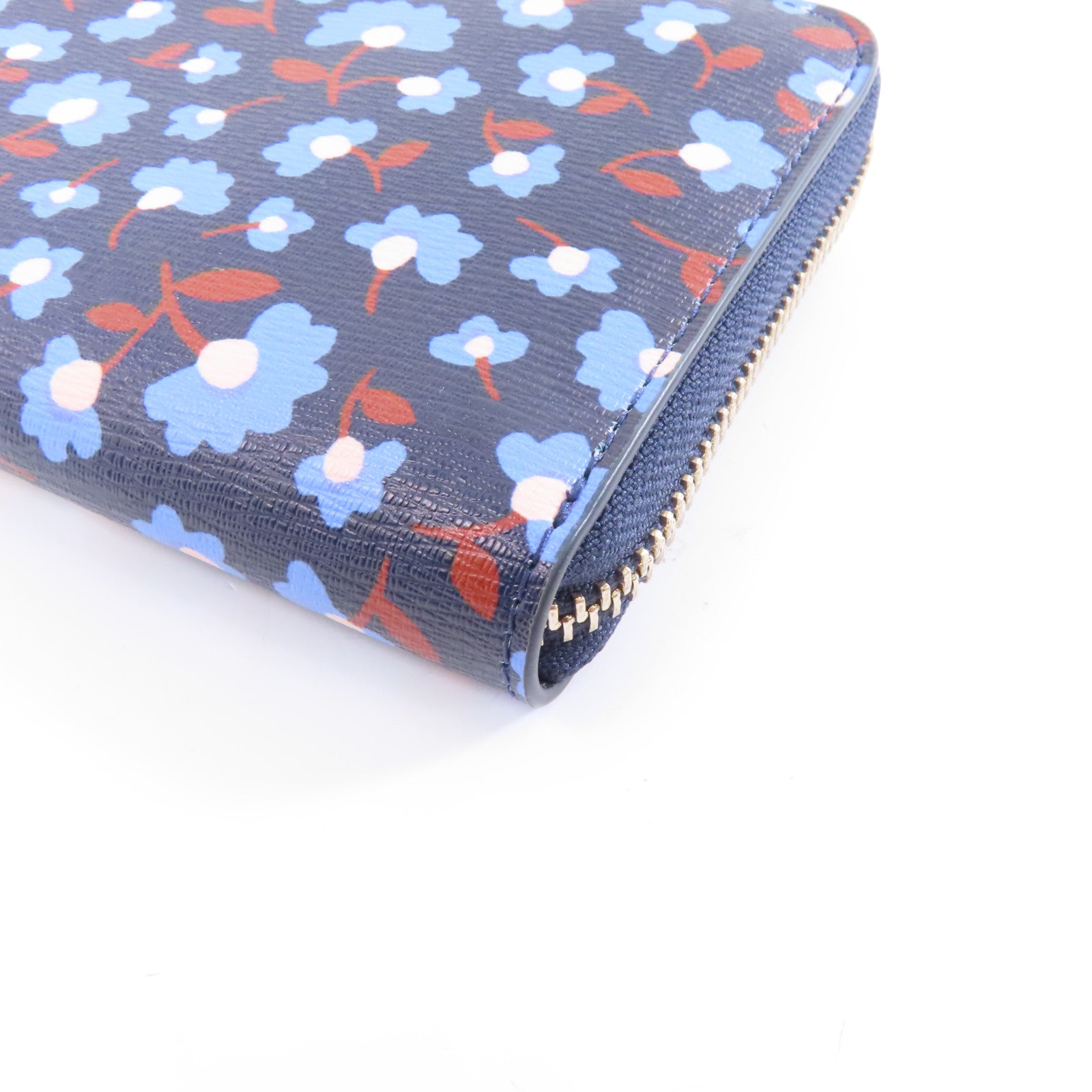 Kate Spade (PRICE DOWN) GHW Zipped Long Wallet Coated Canvas Blue