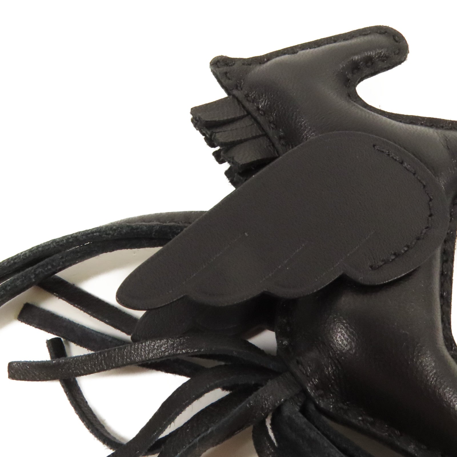 HERMES Milo皮革Rodeo Pegase PM掛飾Noir