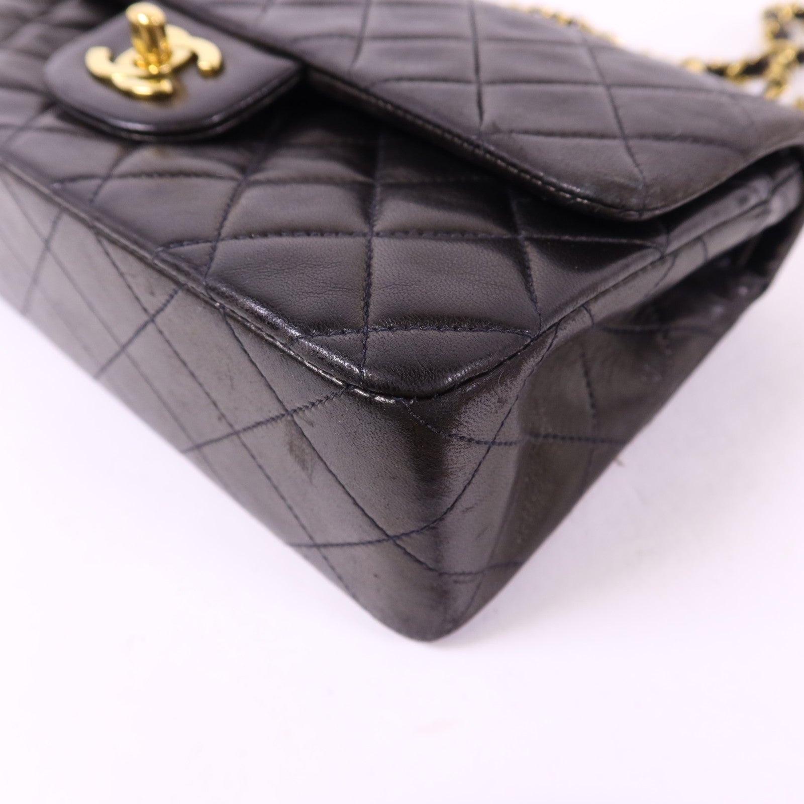 CHANEL 羊皮皮革Classic 23金扣鏈帶肩背袋