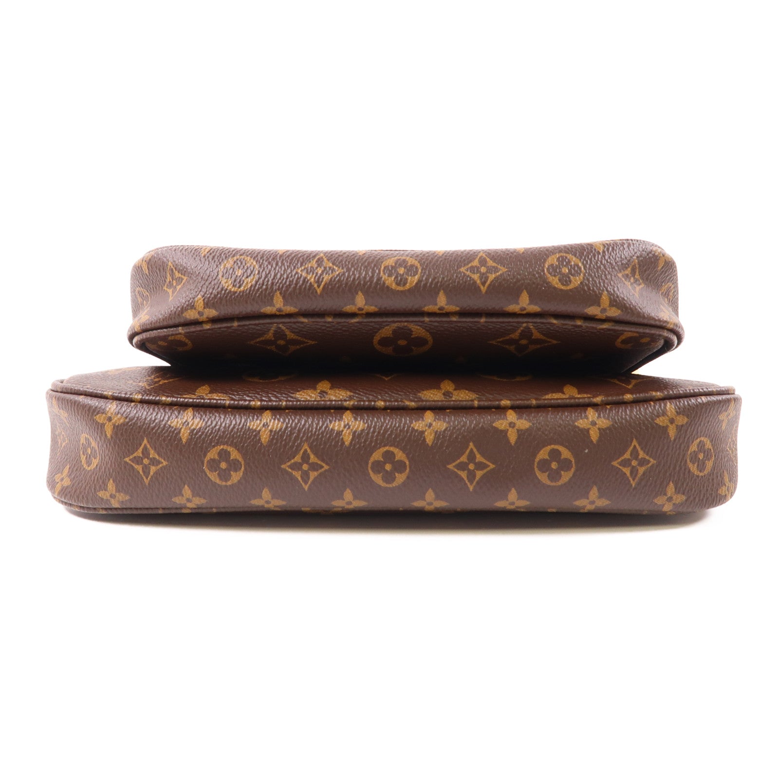 LOUIS VUITTON Monogram Multi Pochette Accessoires金扣肩背袋棕色
