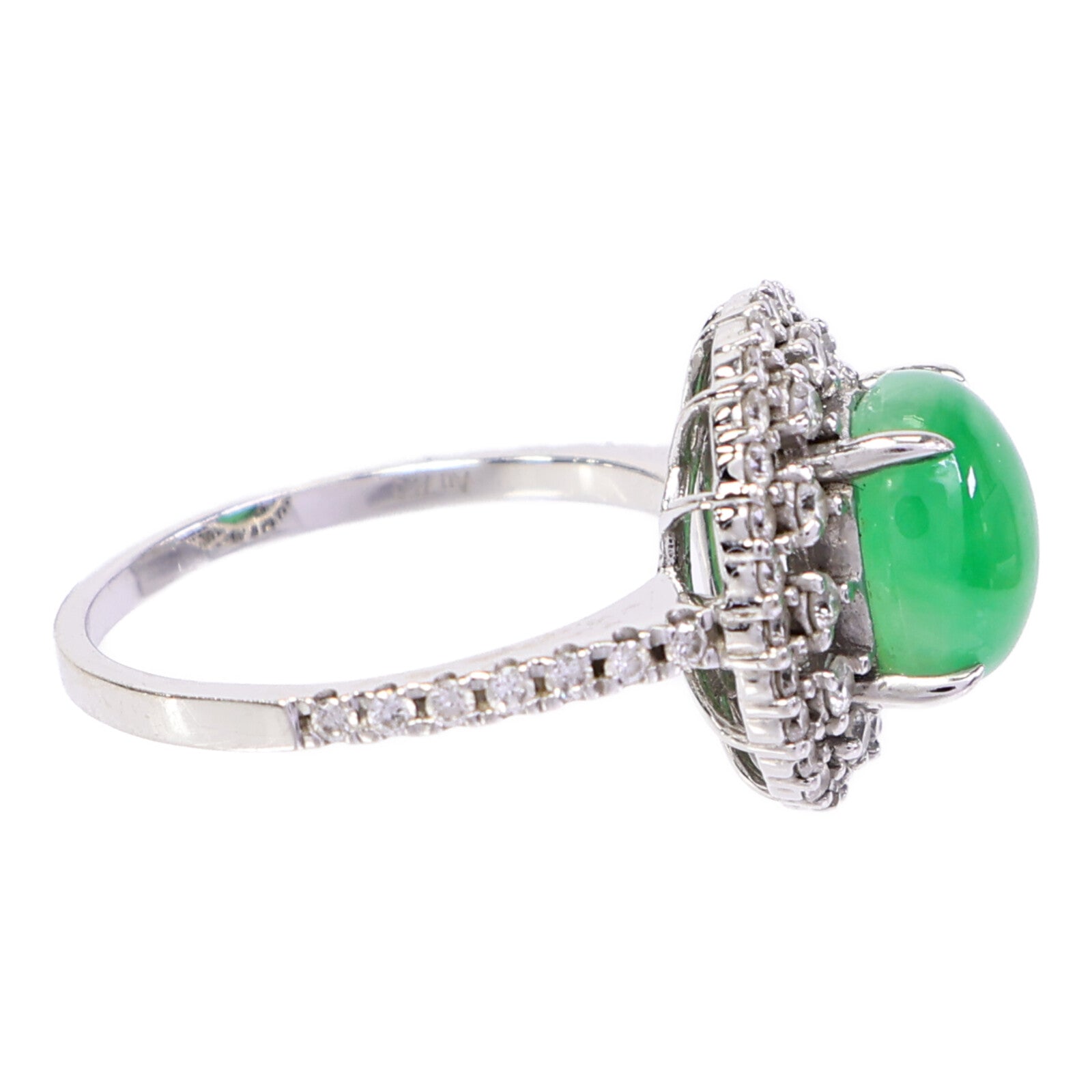 JEWELRY 18K白金Diamond/Jade Ring翡翠/鑽石戒指