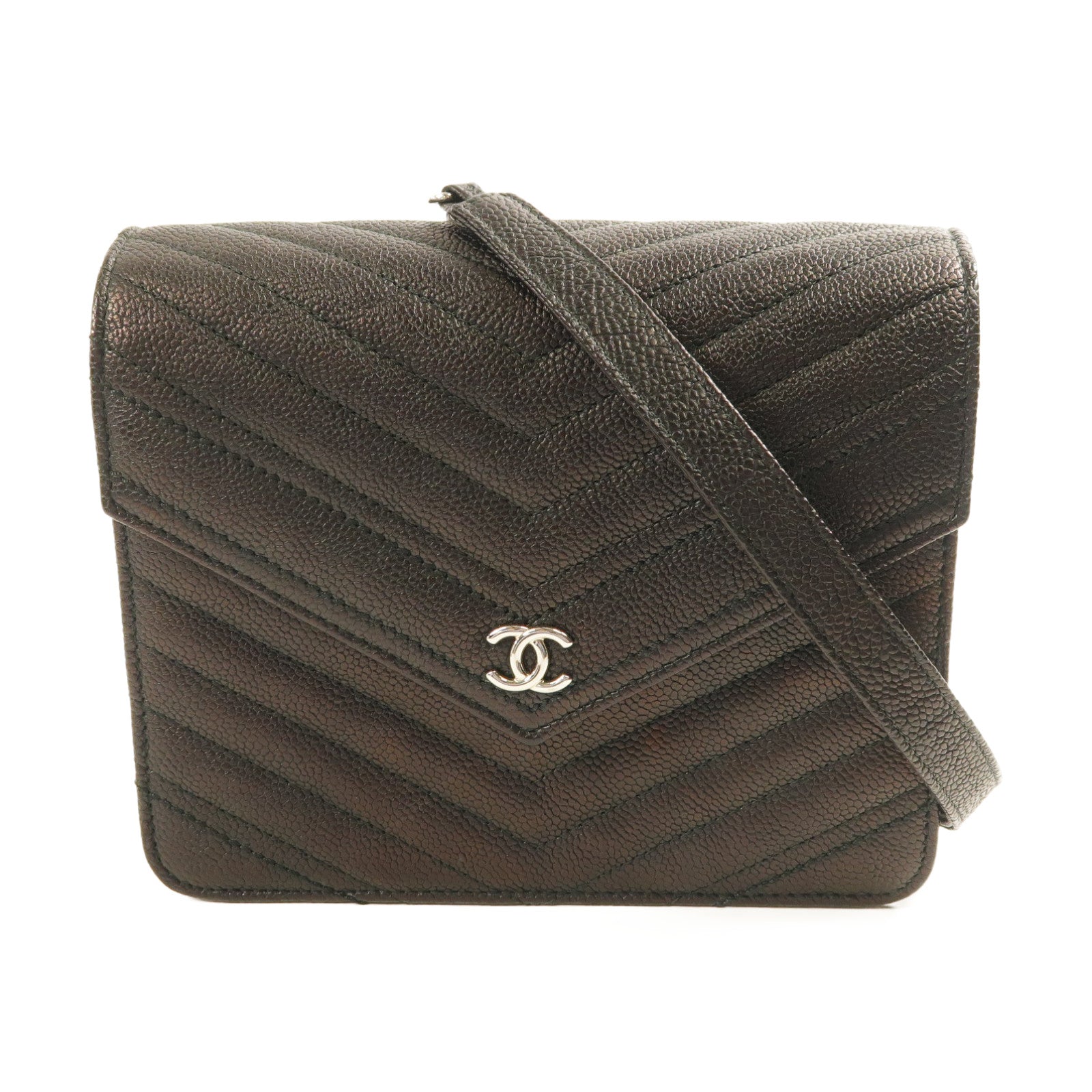 CHANEL 【激減優惠】牛皮皮革Chain Shoulder銨扣鏈帶肩背袋