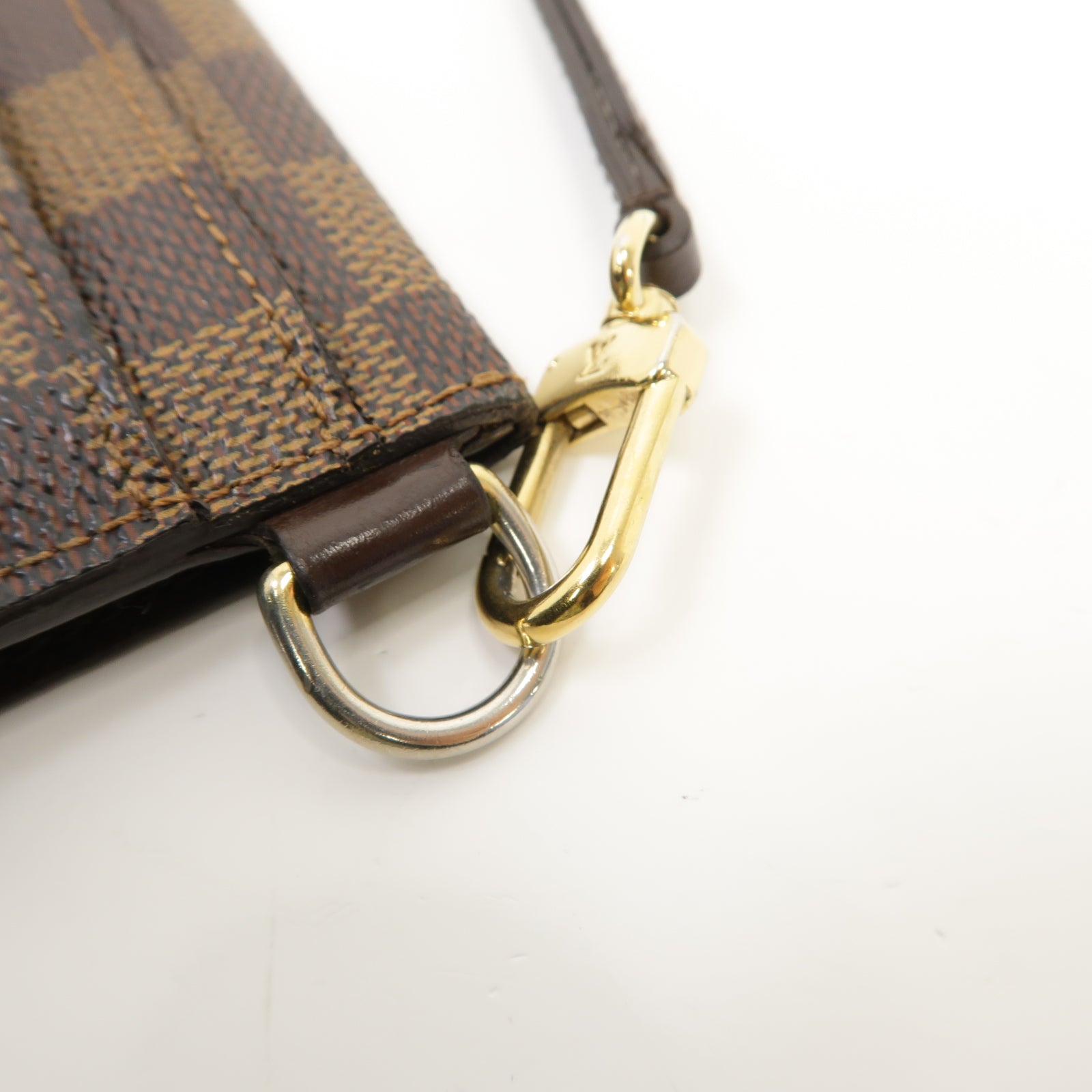LOUIS VUITTON Damier Porte Cartes ID Bandouliere Case金扣卡片套Ebene