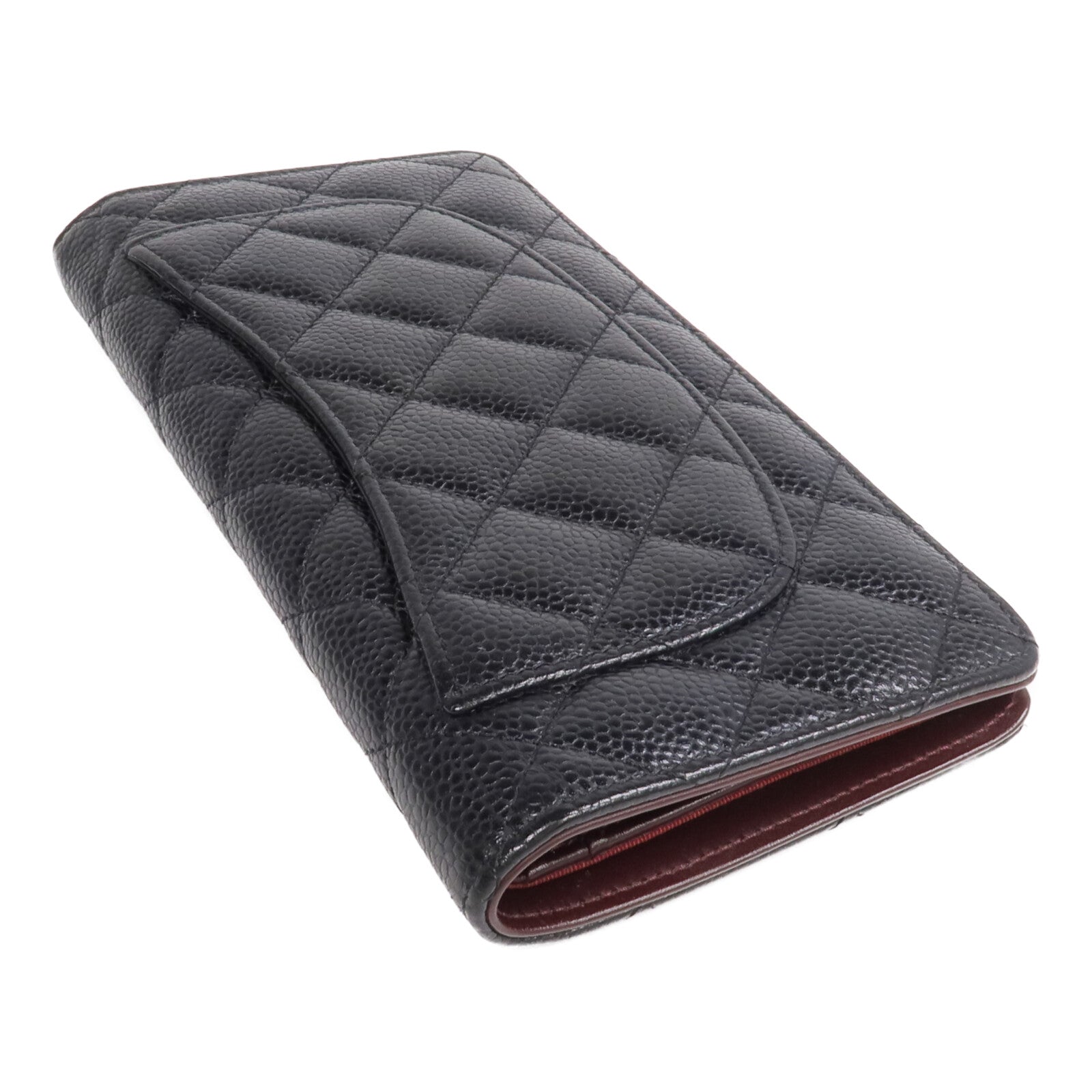 CHANEL 牛皮皮革Long Wallet金扣長錢包