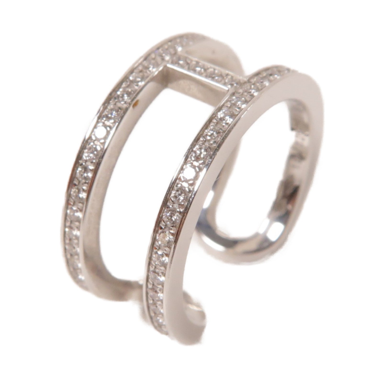 HERMES 18K白金Ever Chaine D'ancre Ring 0.61ct鑽石戒指HERMES#53/US#6.25