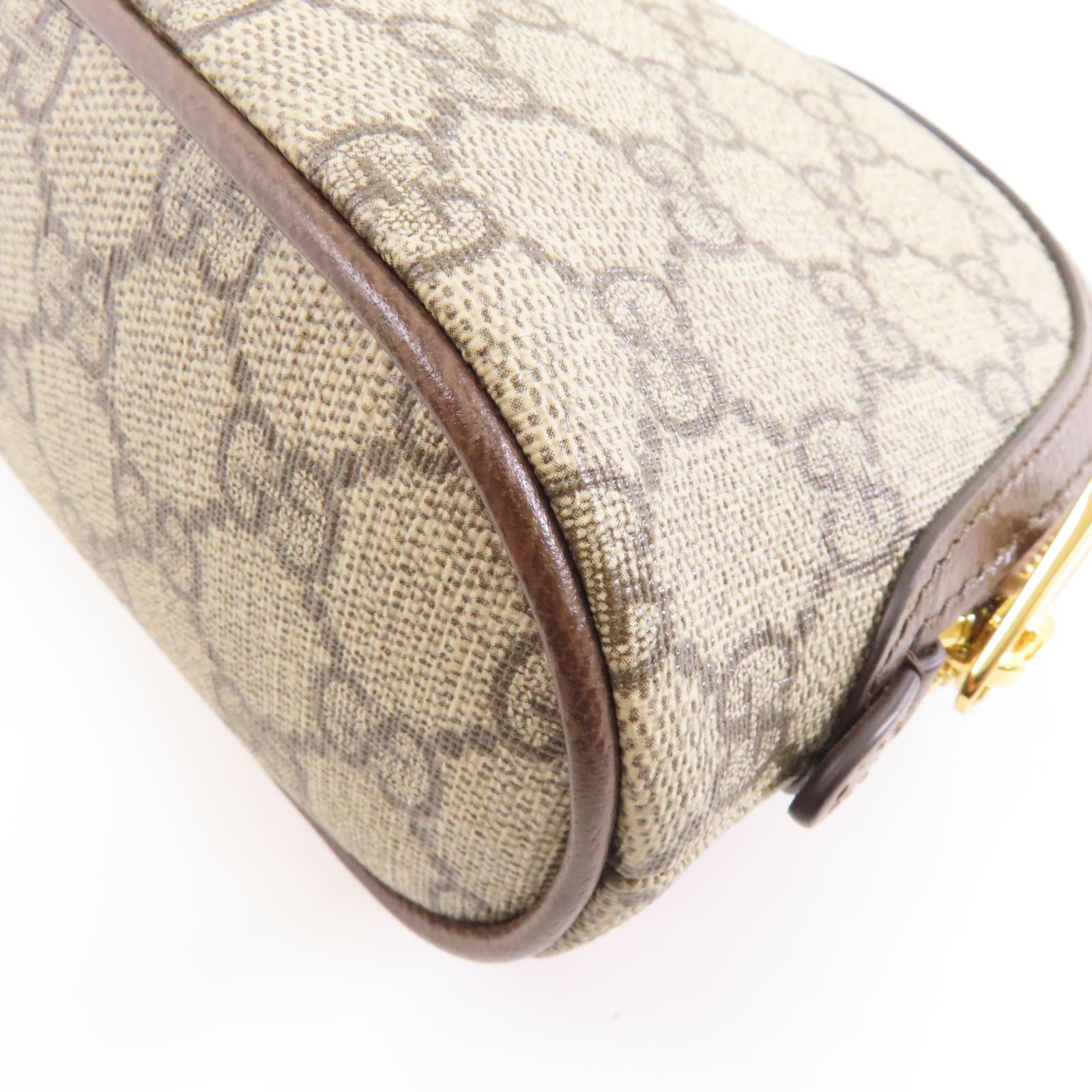 GUCCI 塗層帆布Clutch Bag金扣手拿包棕色