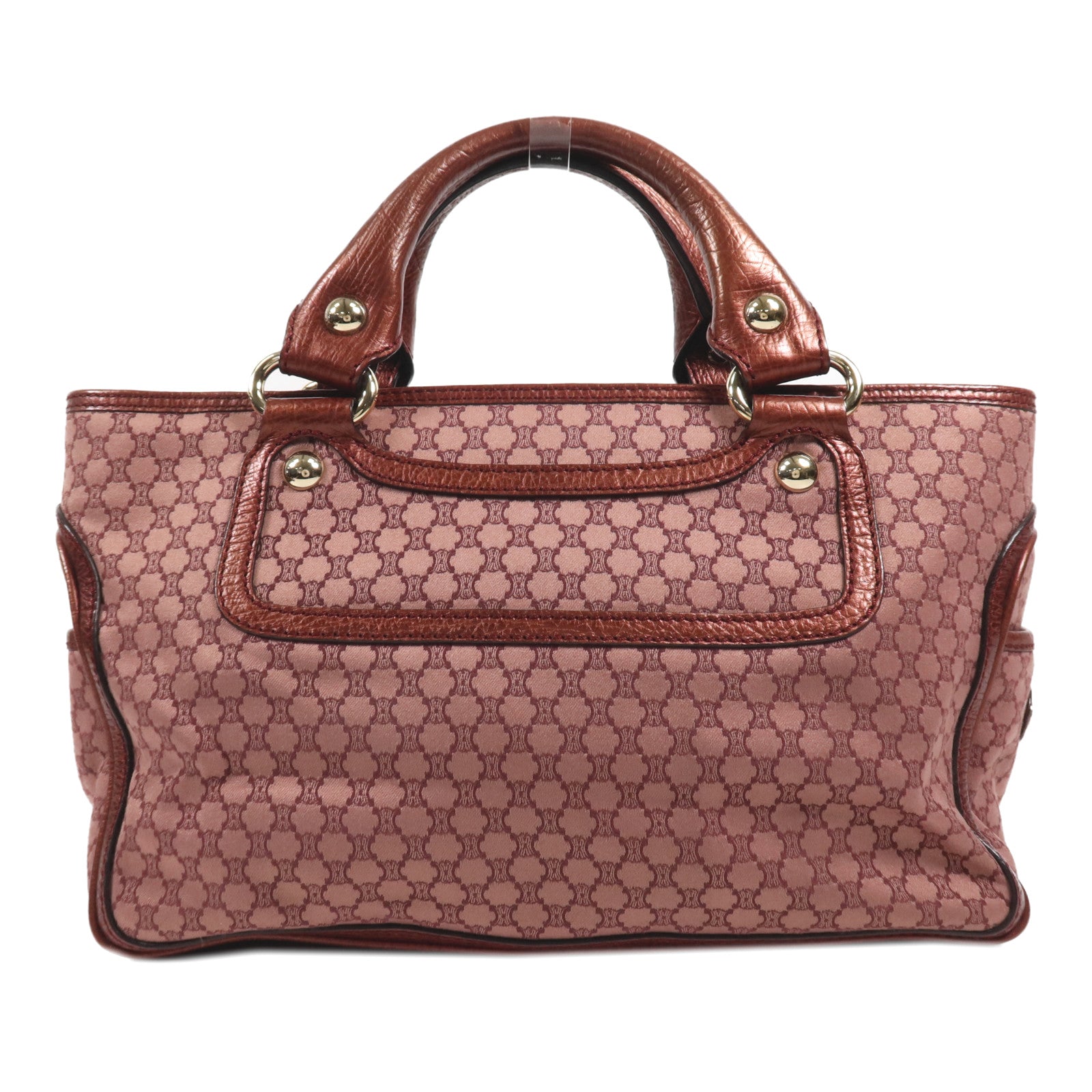 CELINE Satin/牛皮皮革Boogie金扣手挽袋