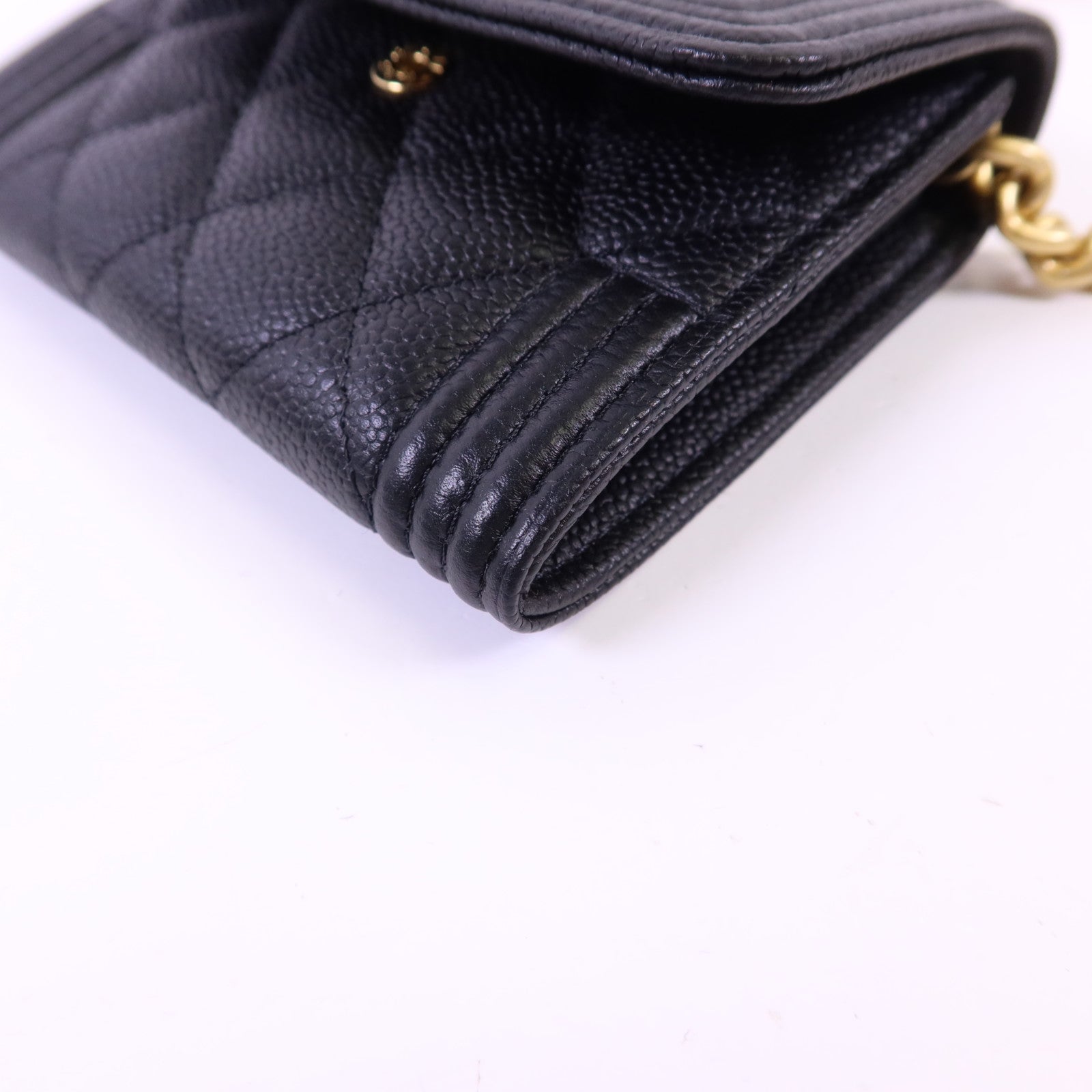 CHANEL 【激減優惠】牛皮皮革Boy Chain Wallet金扣鏈帶肩背袋