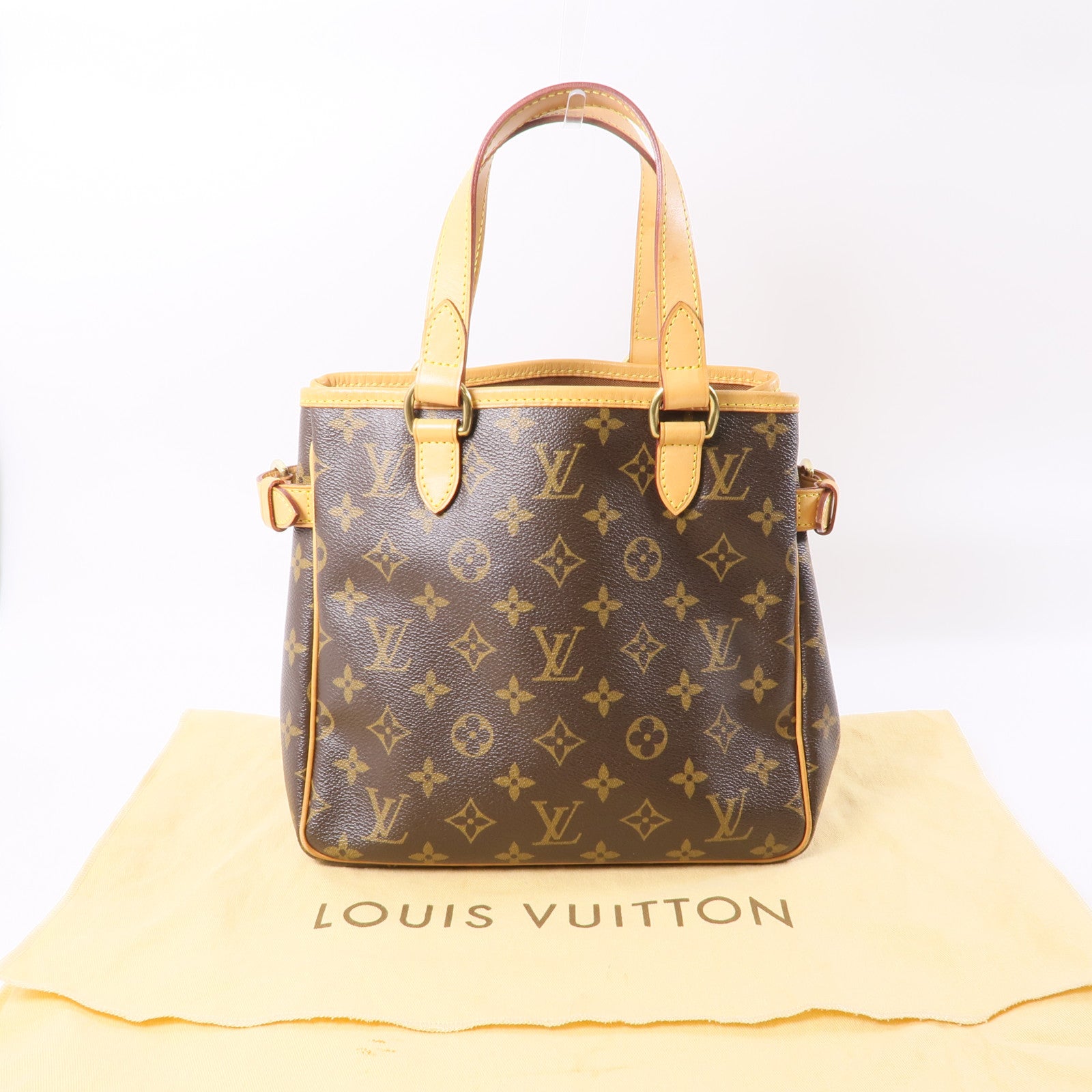 LOUIS VUITTON Monogram Batignolles金扣手挽袋棕色