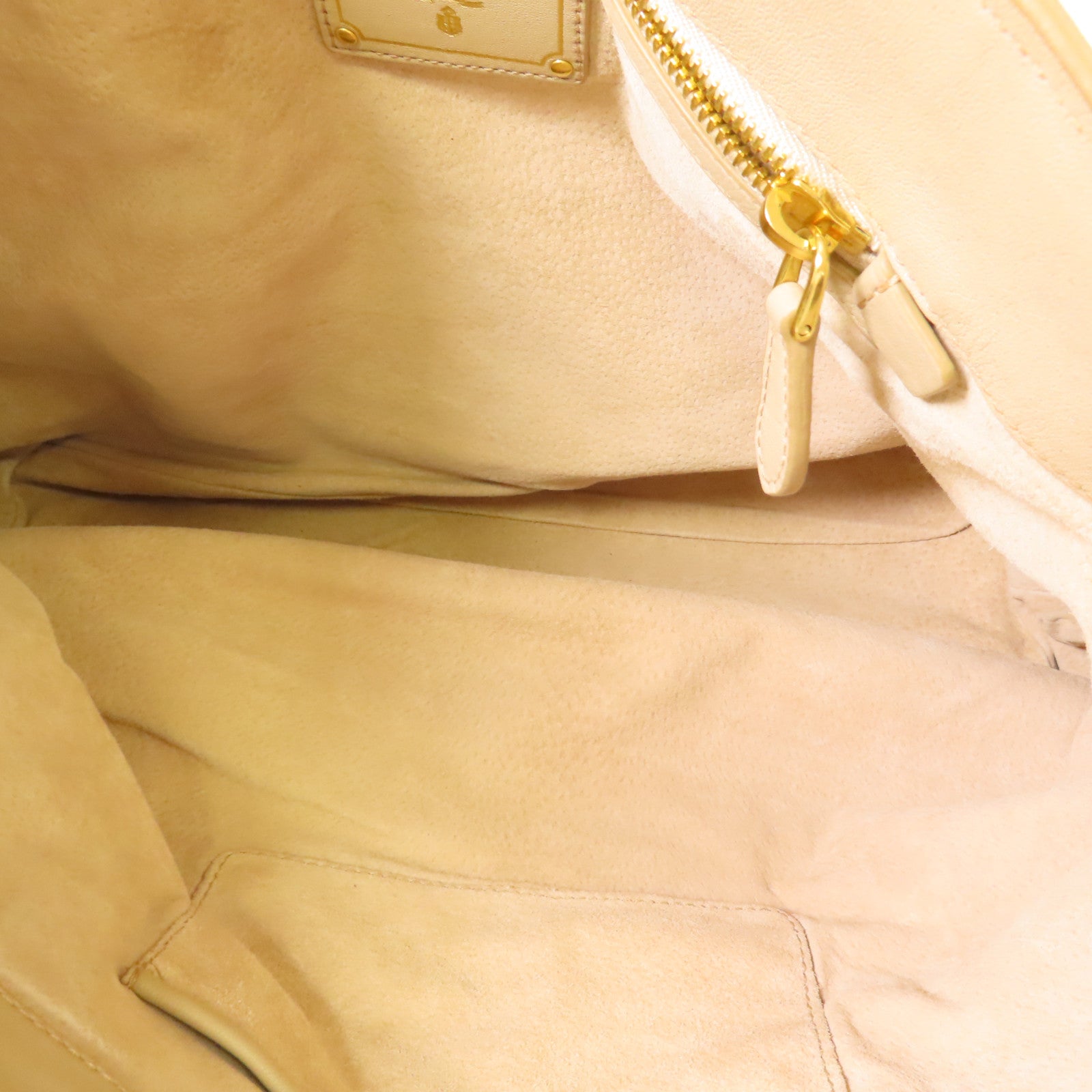 PRADA GHW Shopping Tote 2 Way Shoulder Bag BN1902 Calfskin Leather Beige