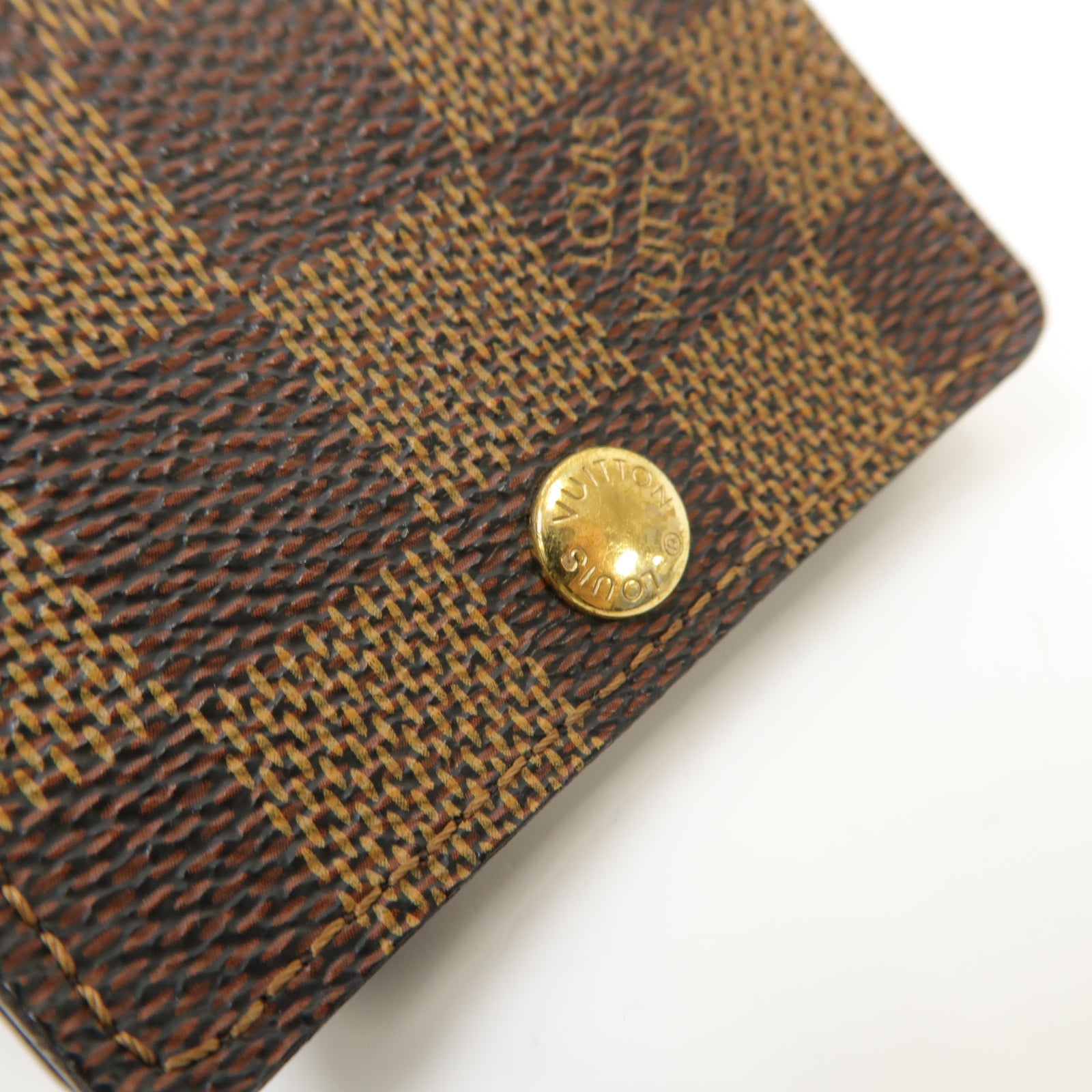 LOUIS VUITTON Damier Porte Cartes ID Bandouliere Case金扣卡片套Ebene
