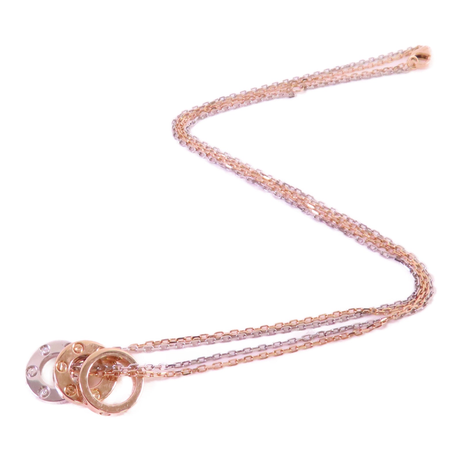 CARTIER 18K玫瑰金/黃金/白金/鑽石Love Diamond Nacklace項鏈