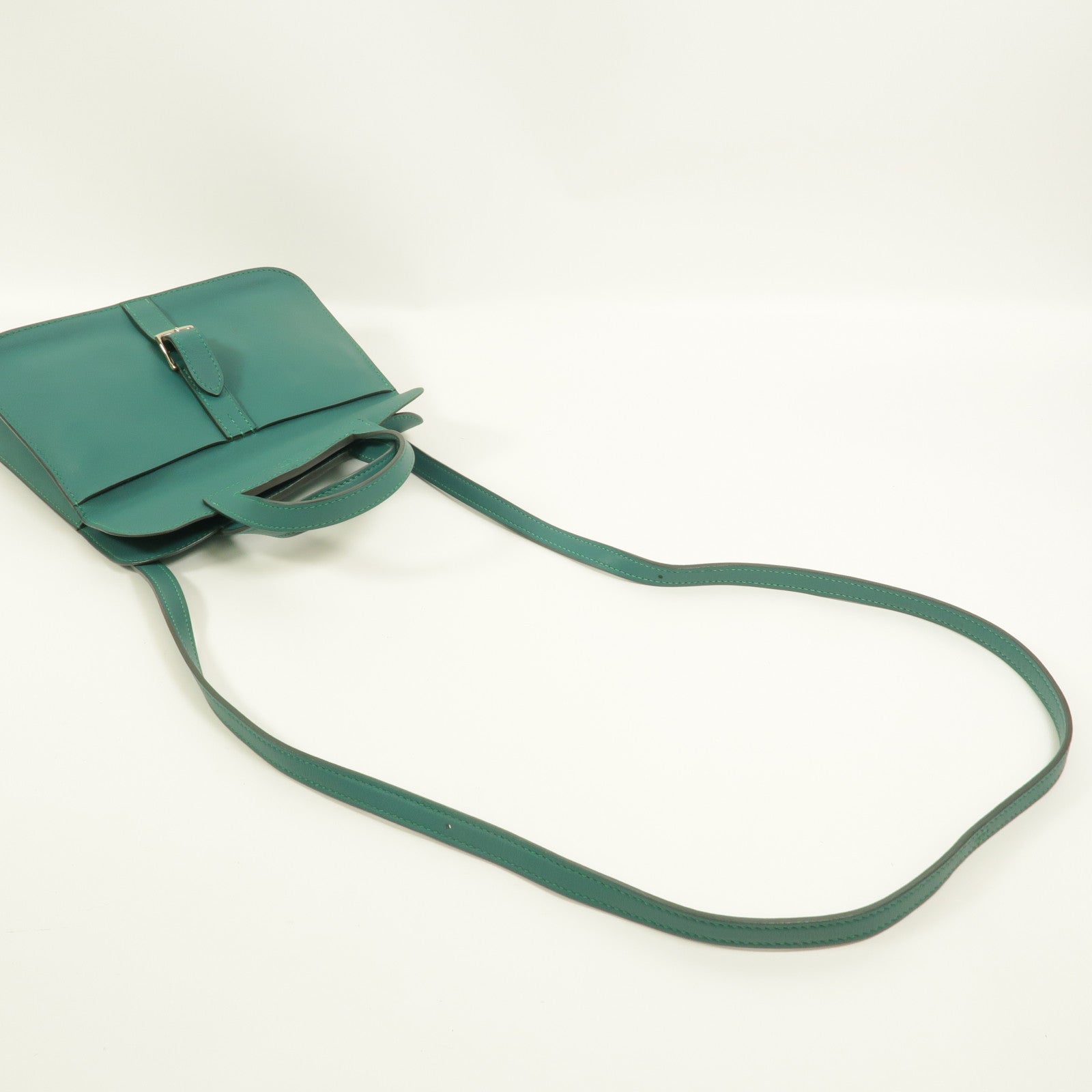 HERMES Swift皮革Mini Halzan手挽肩背兩用袋Vert Verone