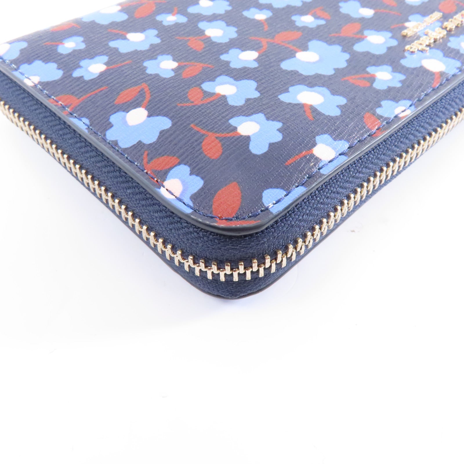 Kate Spade 【激減優惠】塗層帆布Zipped Long Wallet金扣長錢包藍色