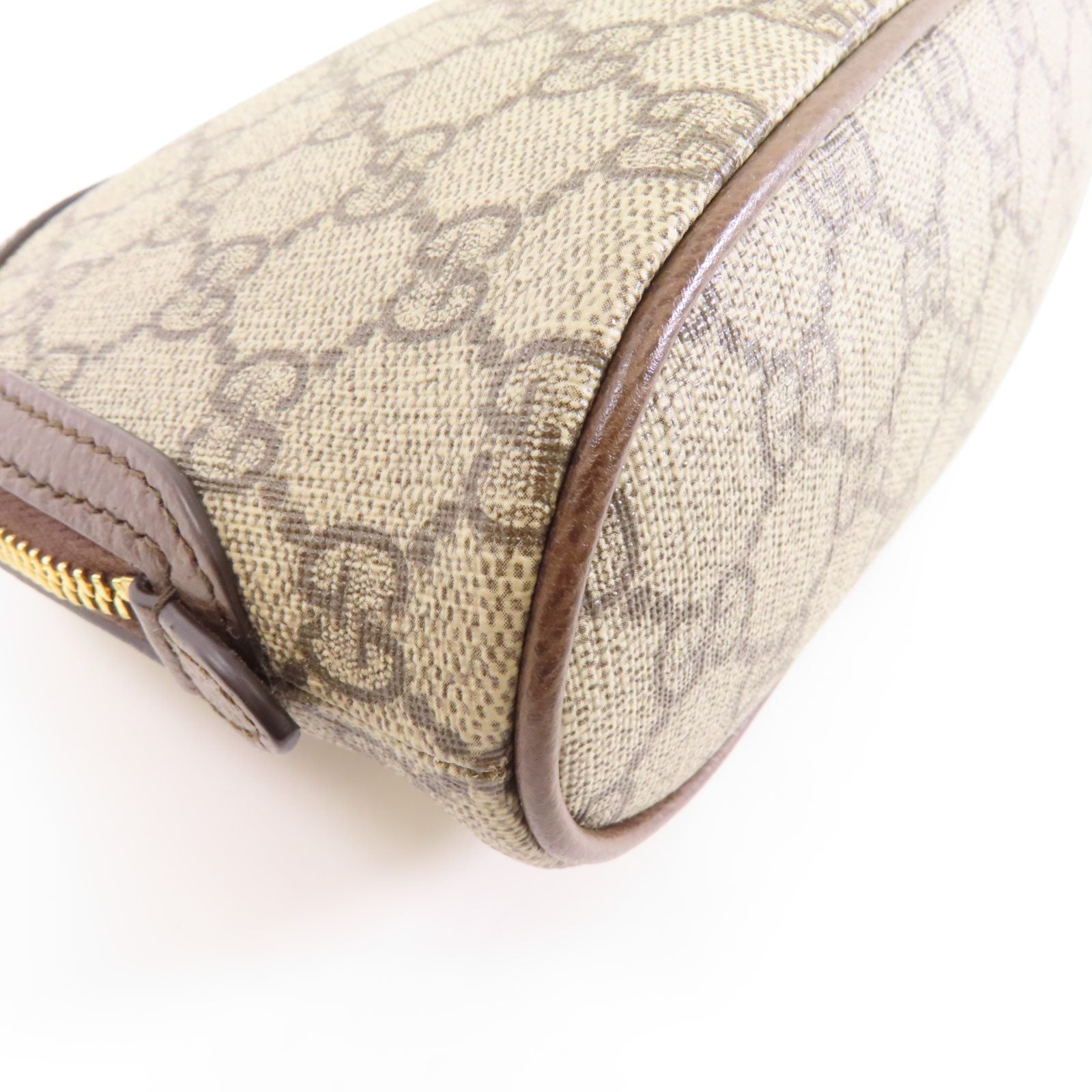 GUCCI 塗層帆布Clutch Bag金扣手拿包棕色