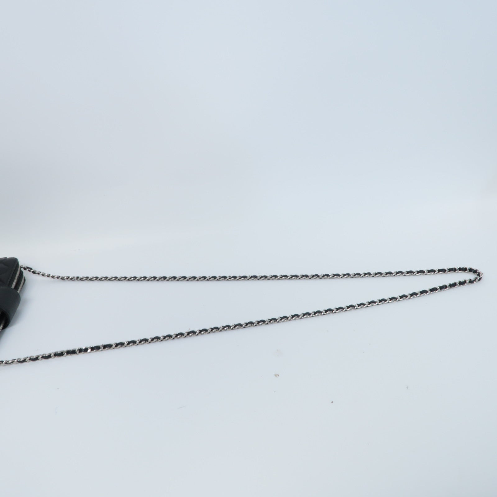 CHANEL 【激減優惠】菱格羊皮皮革Shoulder Bag銀扣鏈帶肩背袋黑色