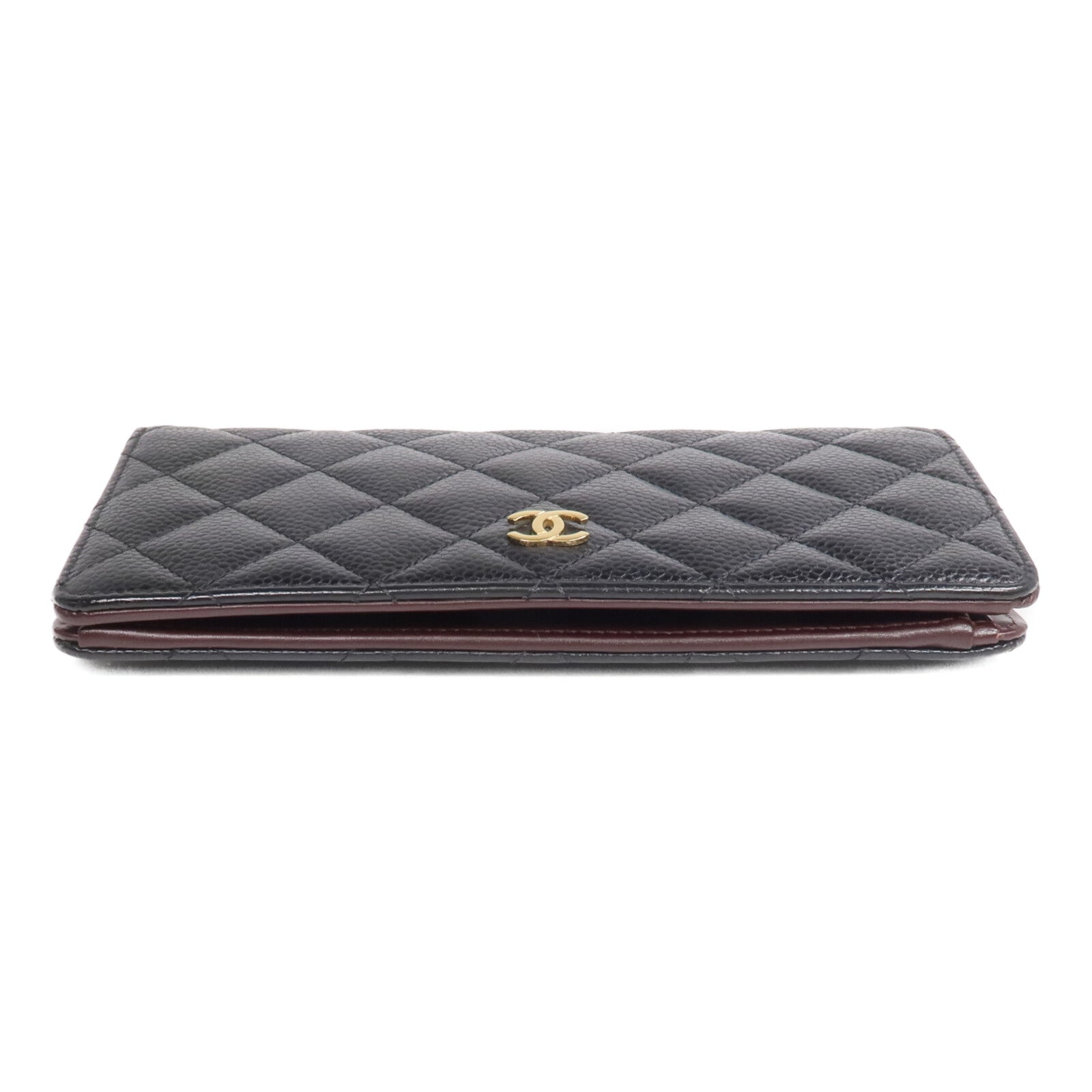 CHANEL 牛皮皮革Long Wallet金扣長錢包