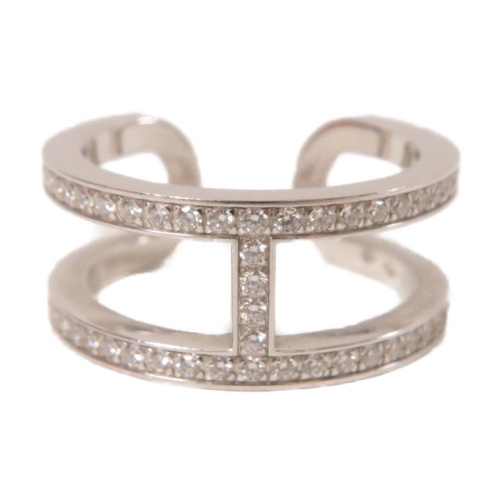 HERMES 18K白金Ever Chaine D'ancre Ring 0.61ct鑽石戒指HERMES#53/US#6.25