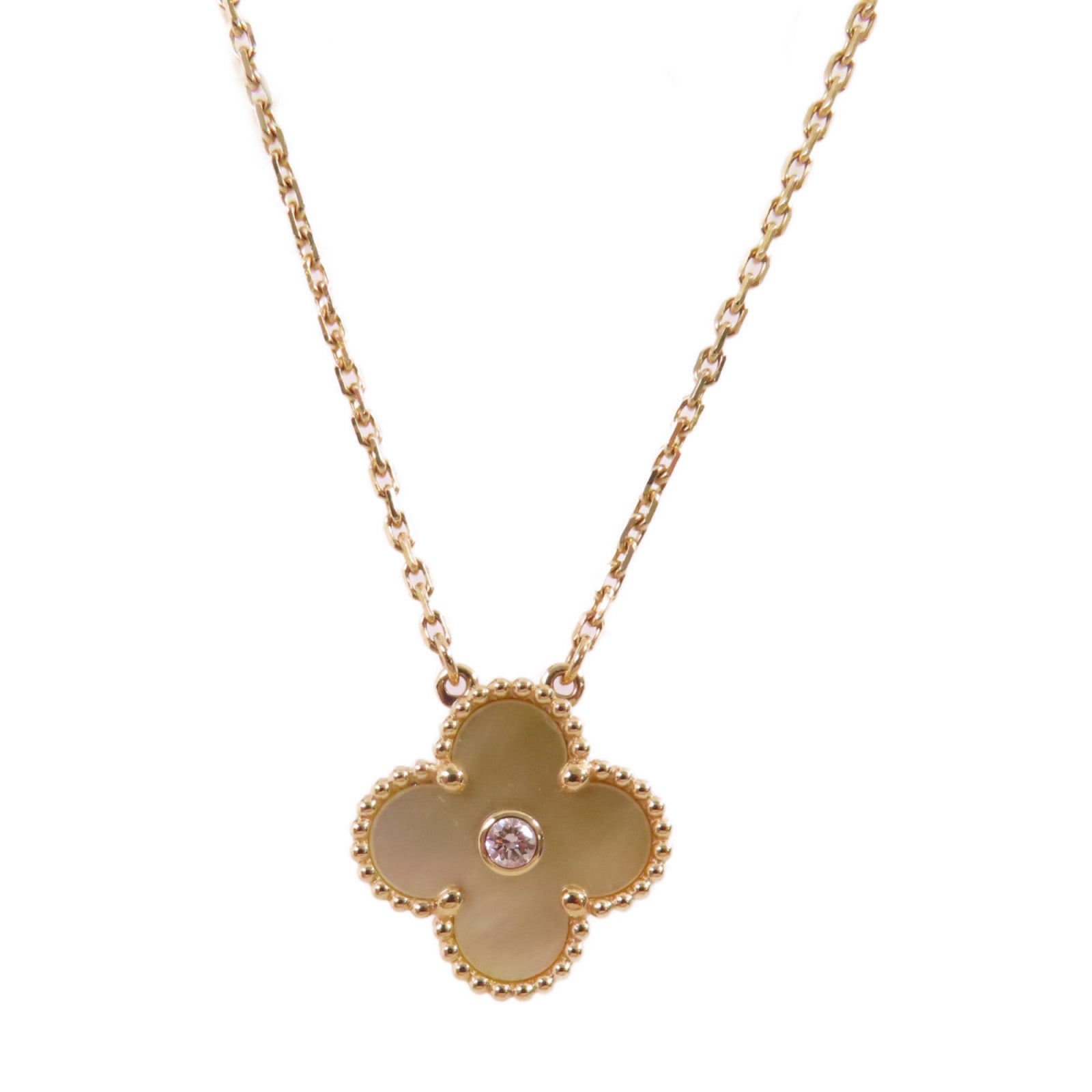 Van Cleef & Arpels 18K玫瑰金/珍珠母/鑽石Vintage Alhambra Necklace項鍊