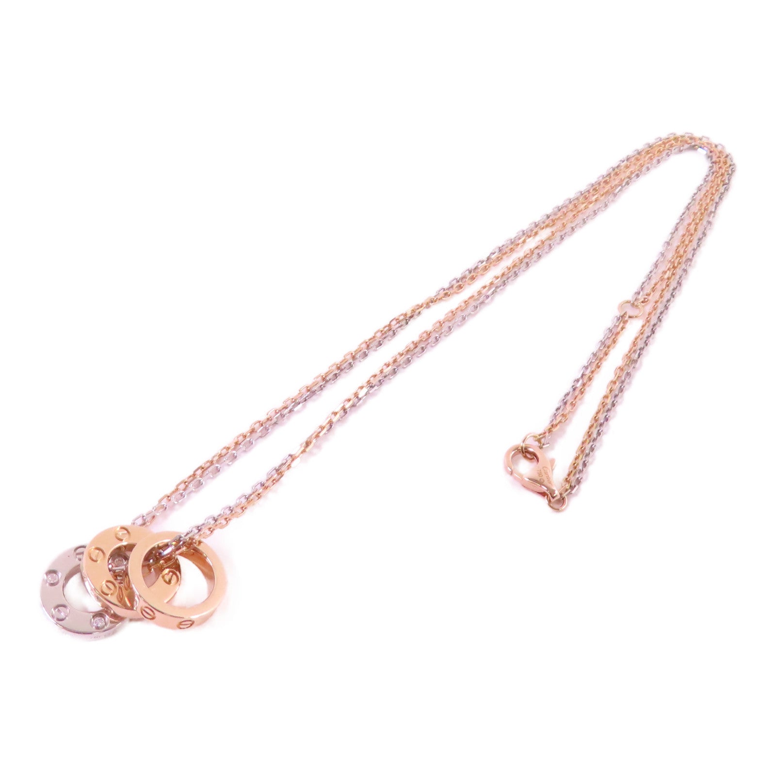 CARTIER 18K玫瑰金/黃金/白金/鑽石Love Diamond Nacklace項鏈