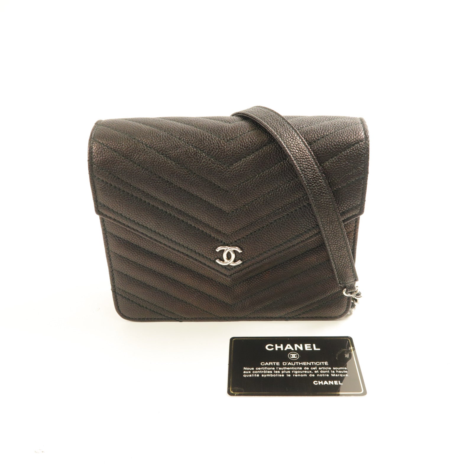 CHANEL 【激減優惠】牛皮皮革Chain Shoulder銨扣鏈帶肩背袋
