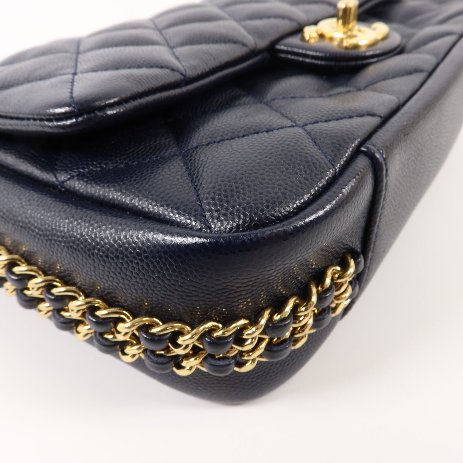 CHANEL 牛皮皮革Chain Shoulder鏈帶肩背袋