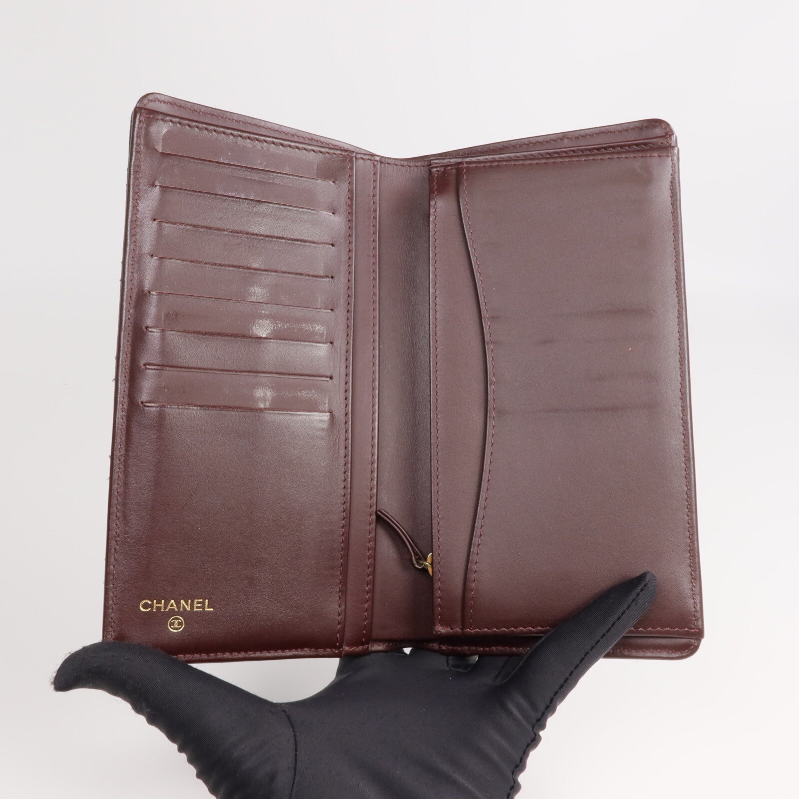CHANEL 牛皮皮革Long Wallet金扣長錢包