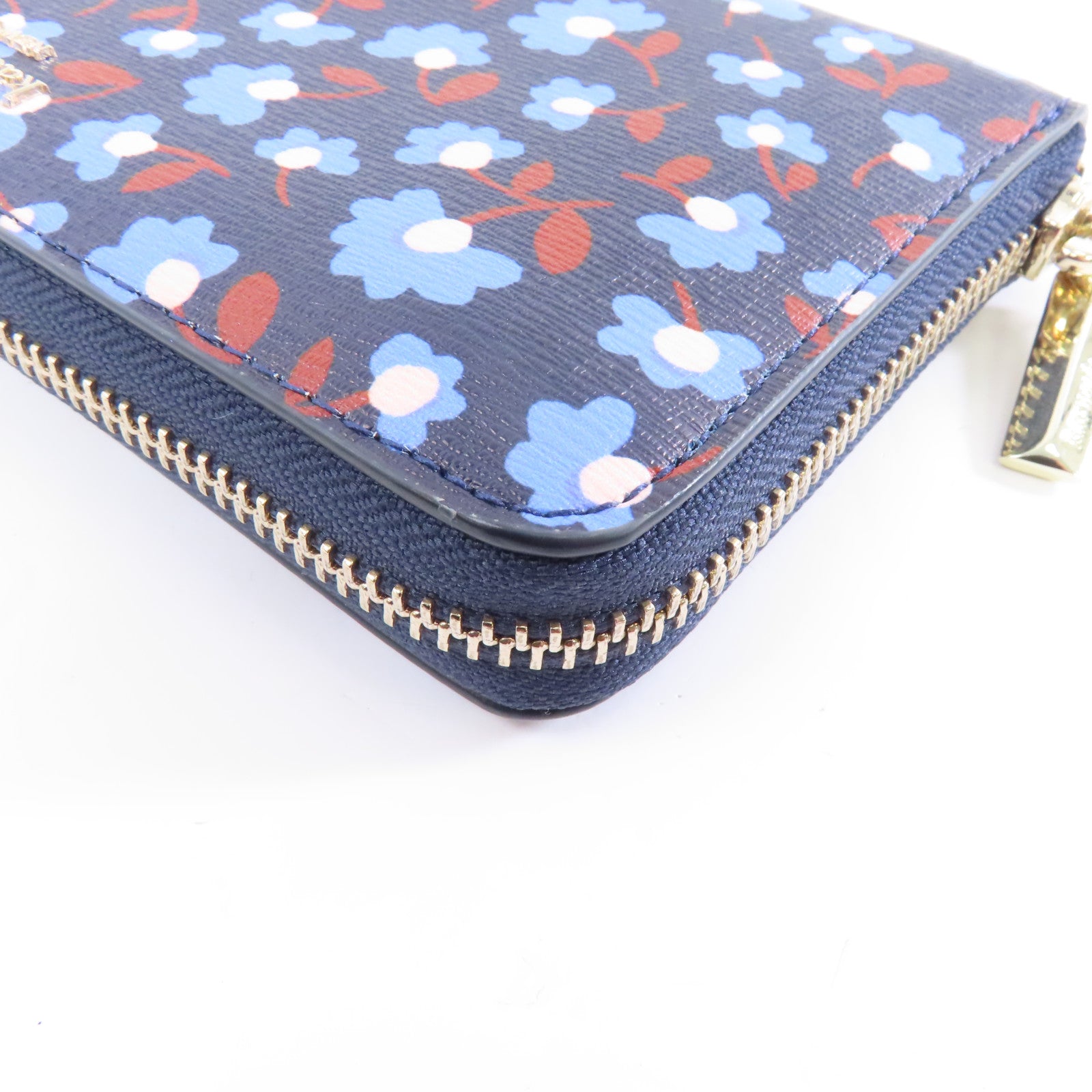 Kate Spade 【激減優惠】塗層帆布Zipped Long Wallet金扣長錢包藍色