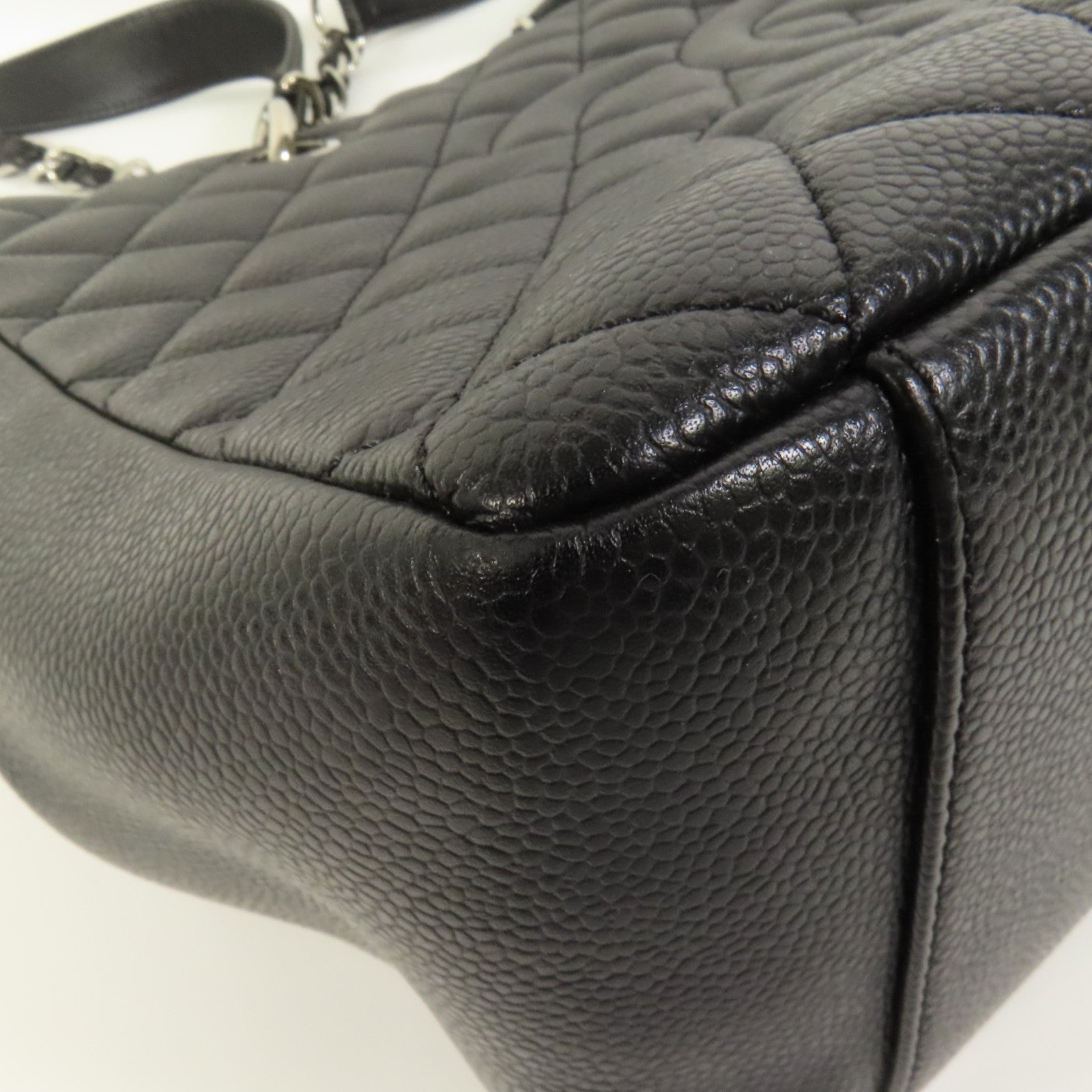 CHANEL 牛皮皮革GST Grand Shopping Tote Bag銀扣鏈帶肩背袋