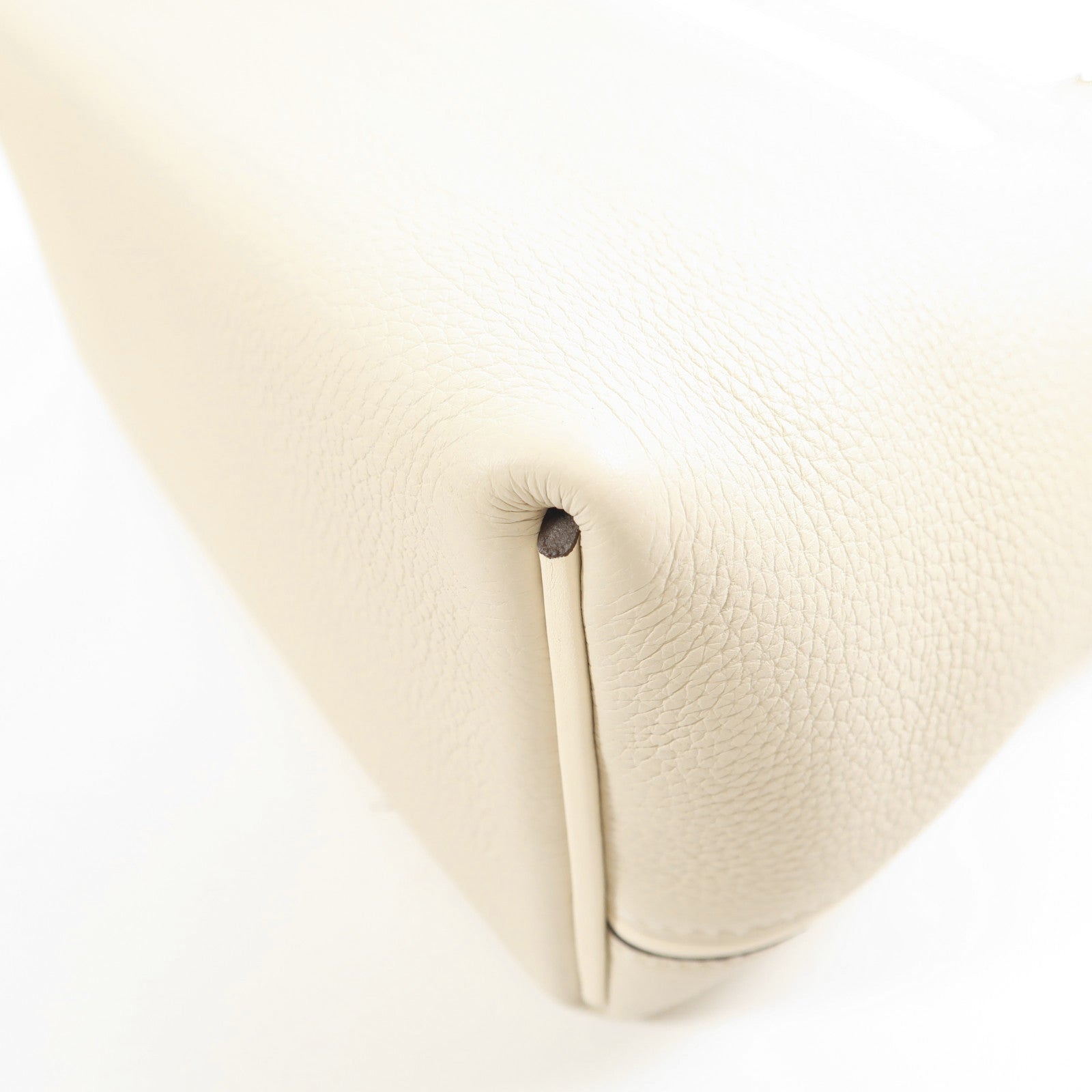 HERMES PHW 24/24 2Way Shoulder Hand Bag Togo Leather/Swift Leather Nata White
