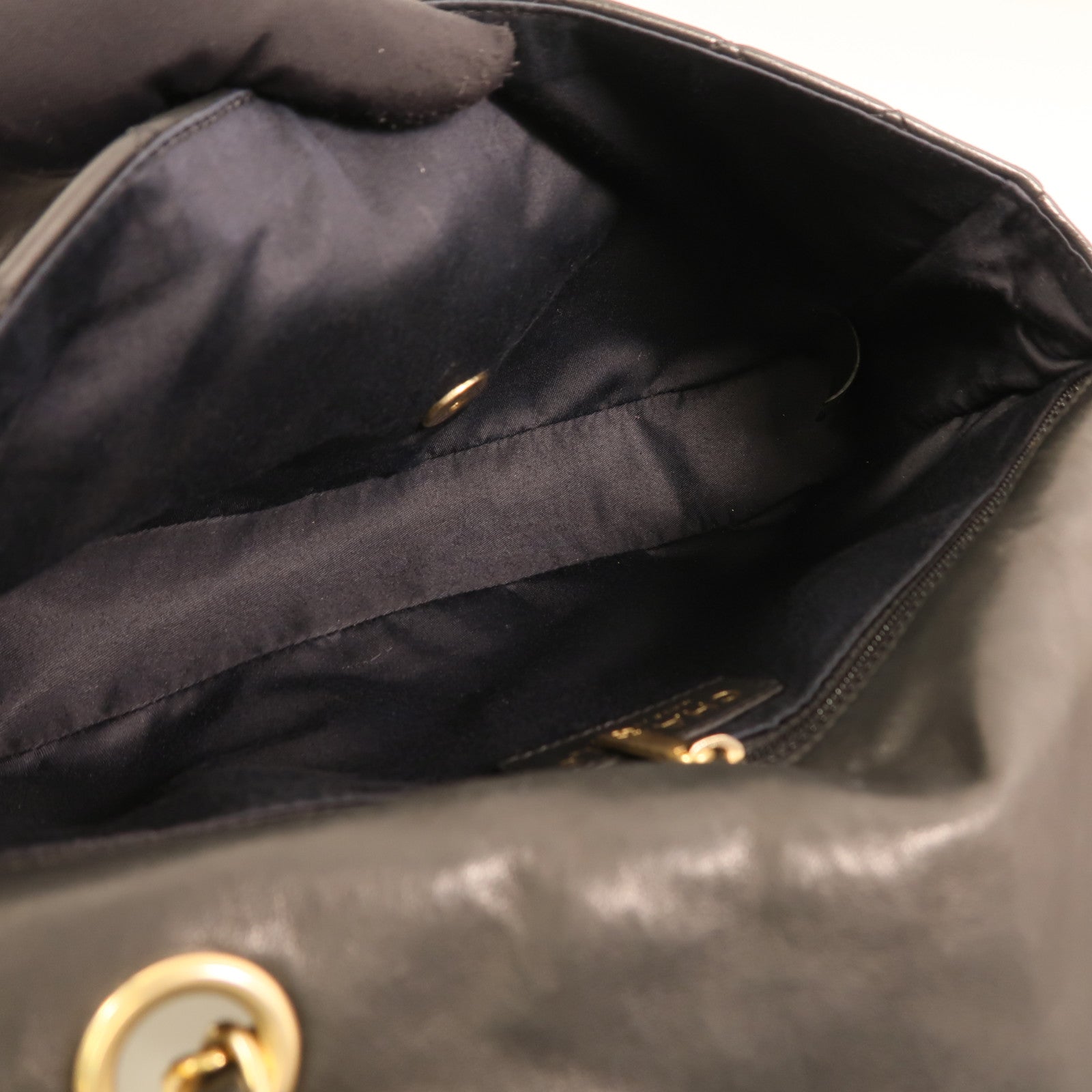 CHANEL 羊皮皮革Chain Shoulder金扣鏈帶肩背袋