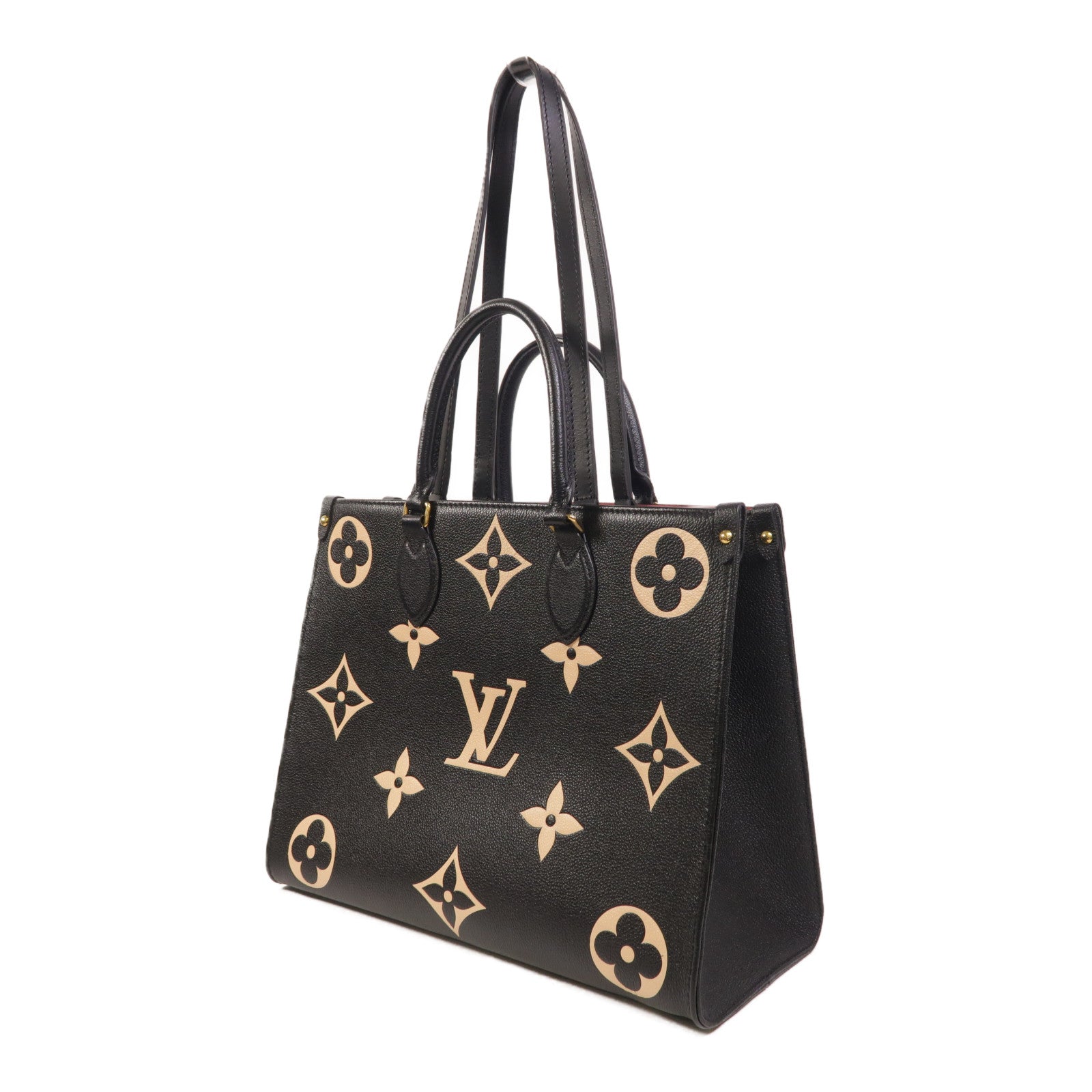 LOUIS VUITTON Monogram Empreinte On The Go MM金扣手挽肩背兩用袋