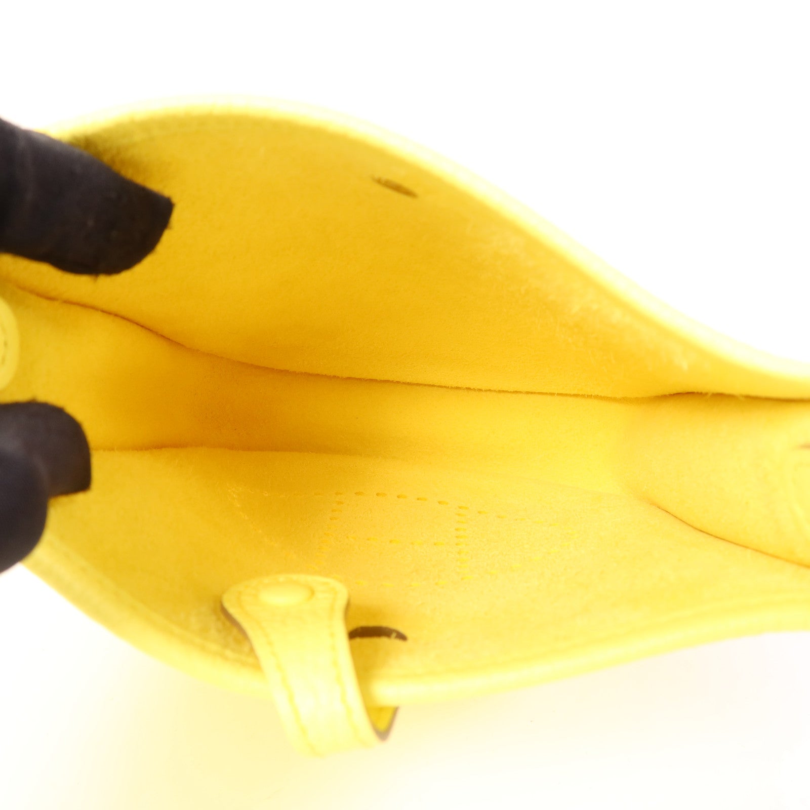 HERMES Clemence皮革Evelyne TPM銀扣肩背袋Lime