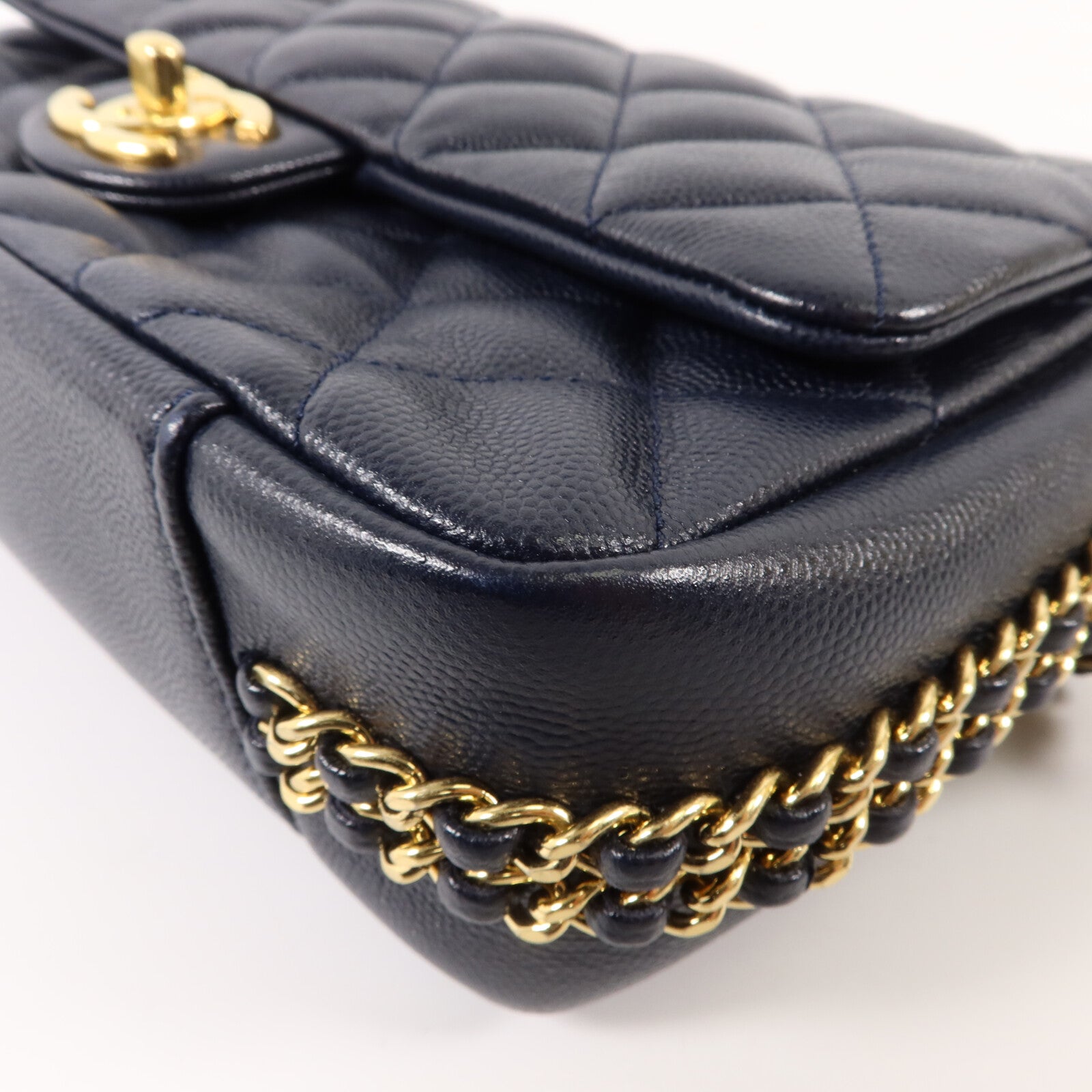 CHANEL 牛皮皮革Chain Shoulder鏈帶肩背袋