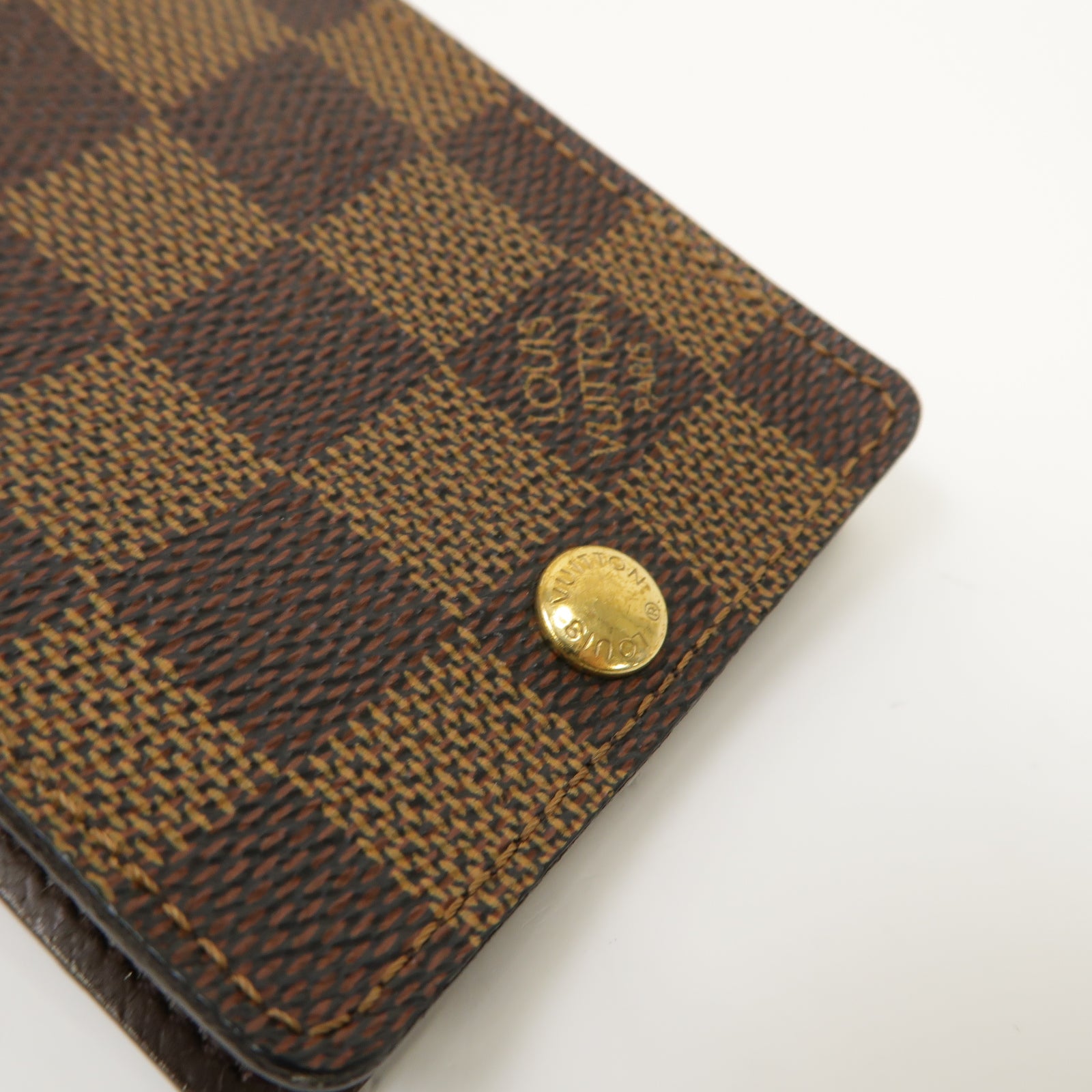 LOUIS VUITTON Damier Porte Cartes ID Bandouliere Case金扣卡片套Ebene