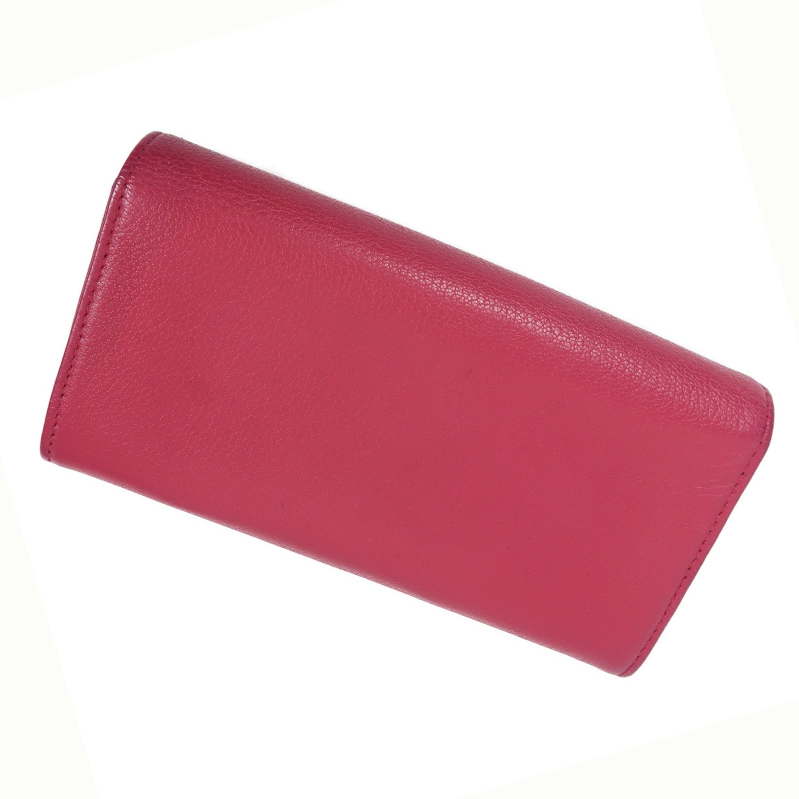 CHANEL 【激減優惠】牛皮皮革Long Wallet銀扣長錢包粉紅色