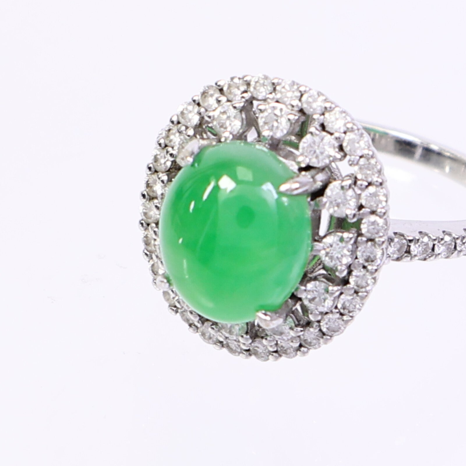 JEWELRY 18K白金Diamond/Jade Ring翡翠/鑽石戒指