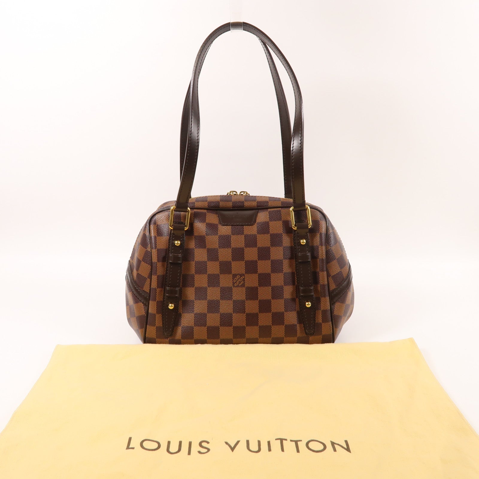 LOUIS VUITTON Damier Rivington金扣肩背袋
