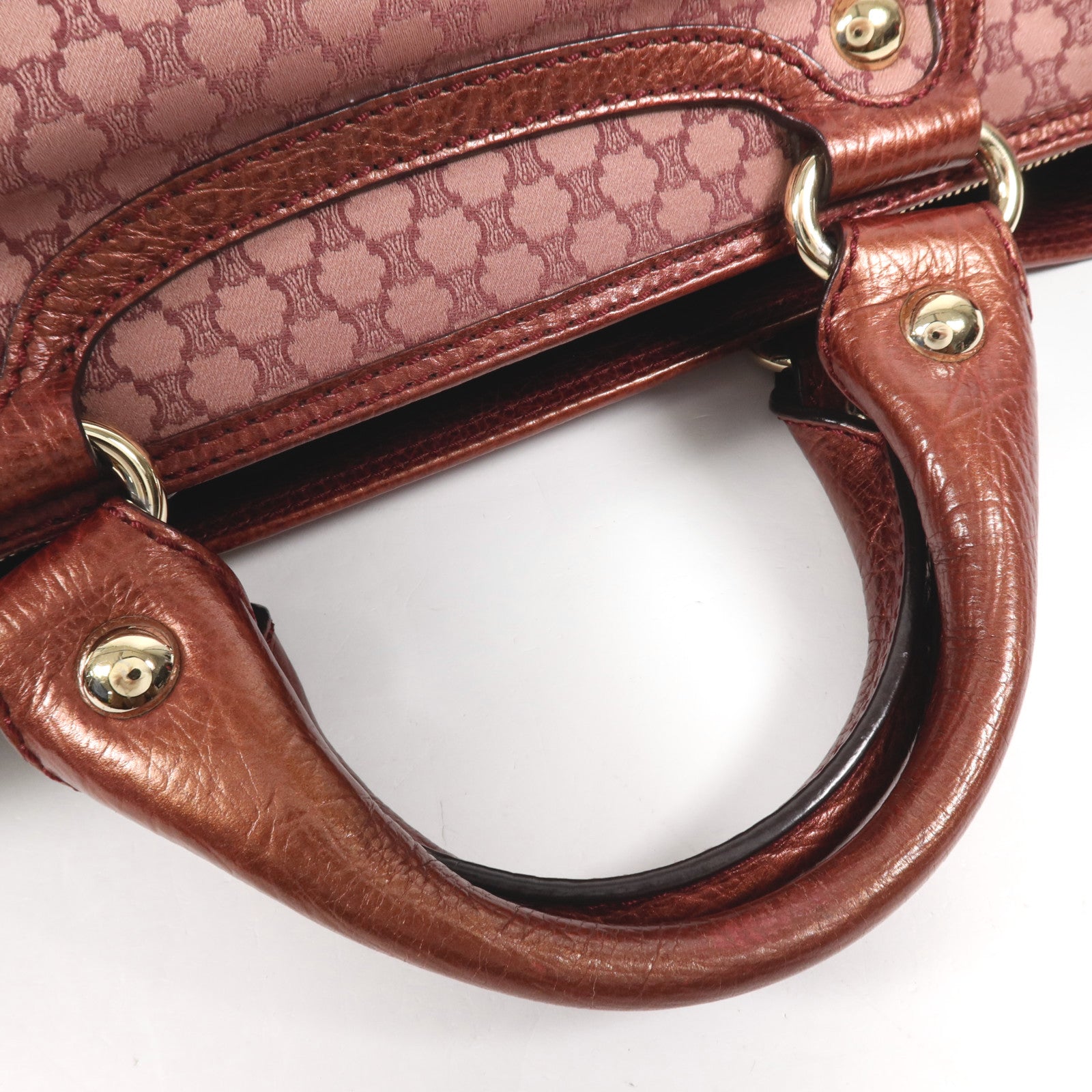 CELINE Satin/牛皮皮革Boogie金扣手挽袋