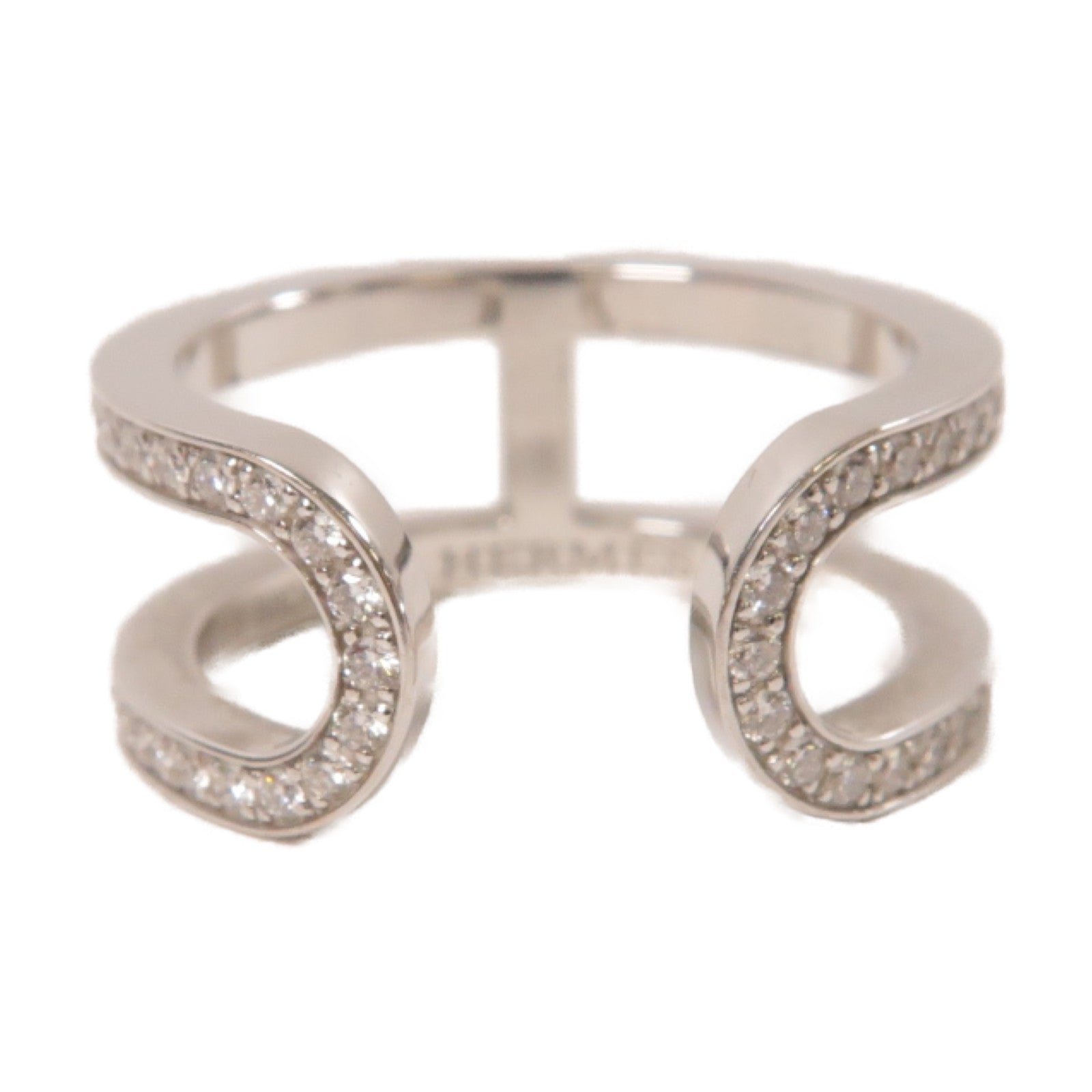 HERMES 18K白金Ever Chaine D'ancre Ring 0.61ct鑽石戒指HERMES#53/US#6.25