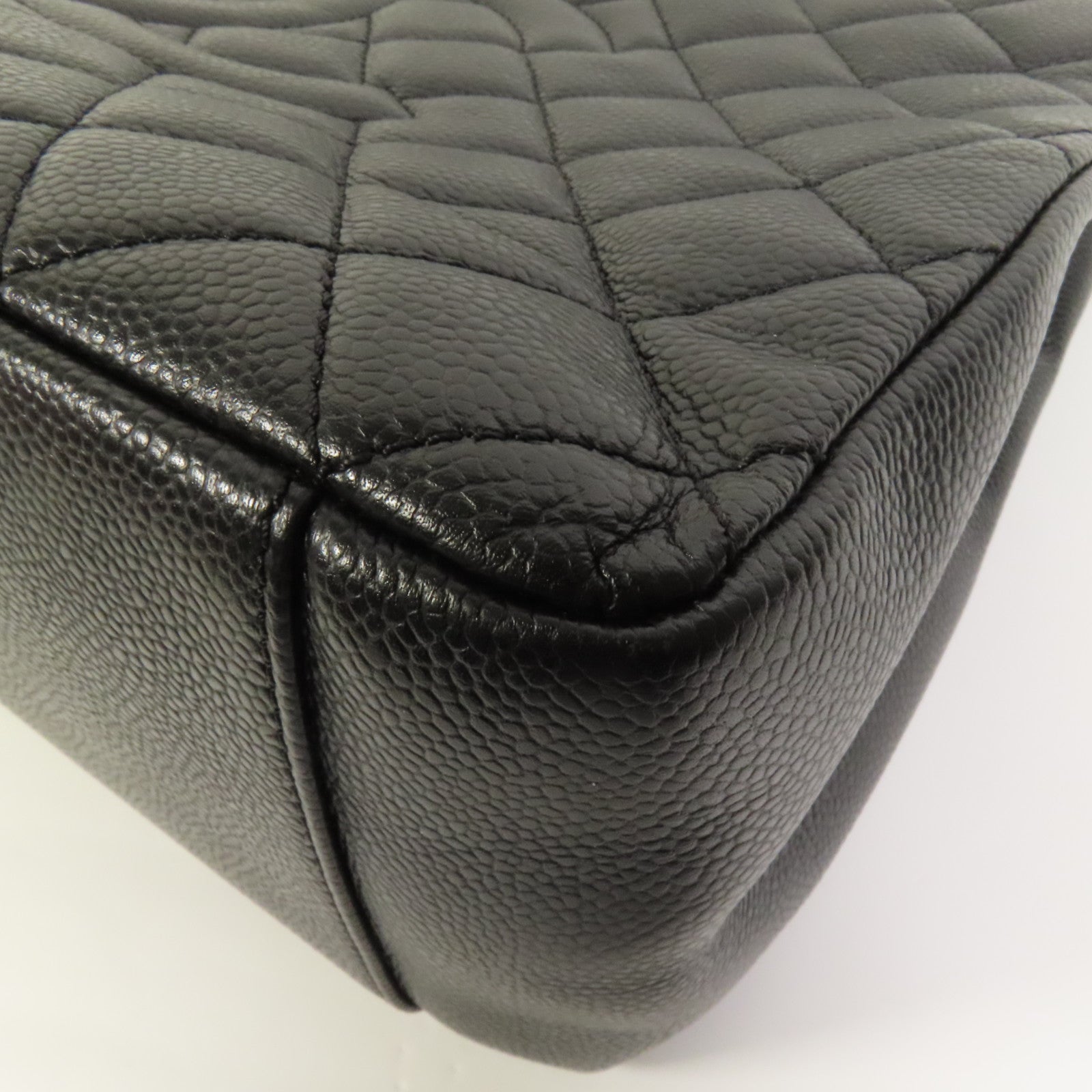 CHANEL 牛皮皮革GST Grand Shopping Tote Bag銀扣鏈帶肩背袋
