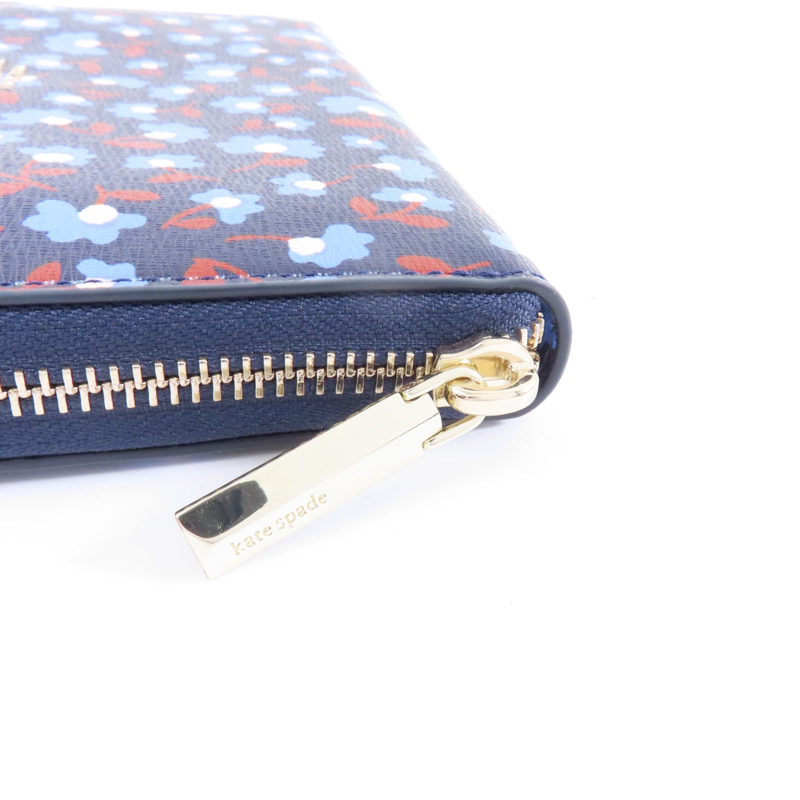 Kate Spade (PRICE DOWN) GHW Zipped Long Wallet Coated Canvas Blue