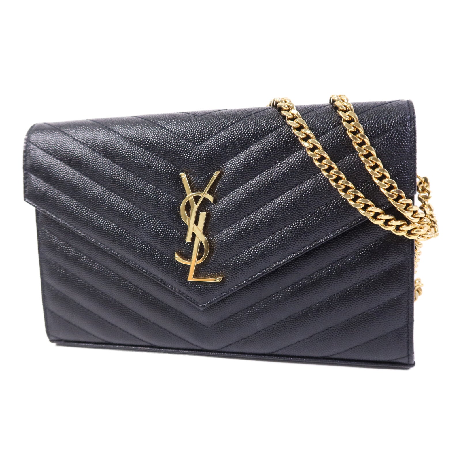 SAINT LAURENT 牛皮皮革Cassandre Envelope金扣鏈帶肩背袋