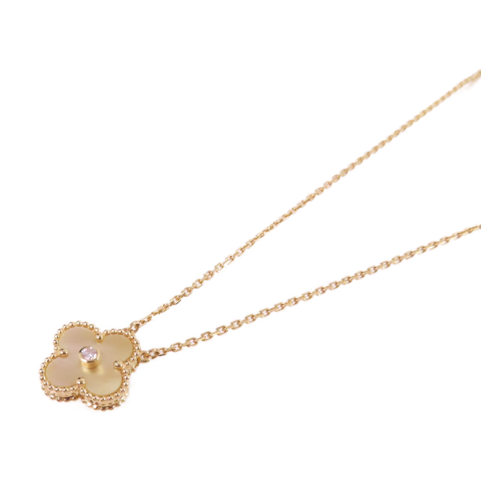 Van Cleef & Arpels 18K玫瑰金/珍珠母/鑽石Vintage Alhambra Necklace項鍊