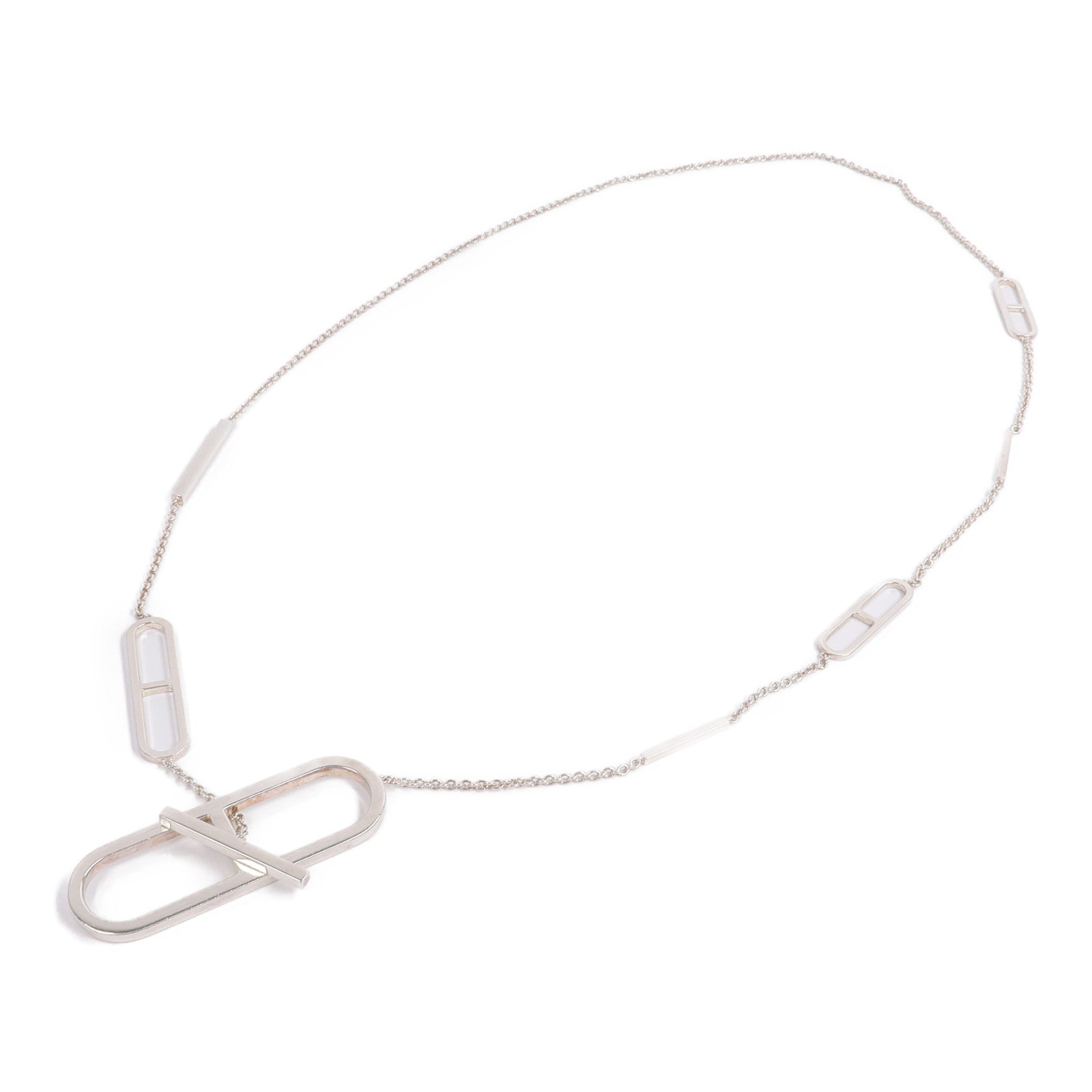 HERMES 925純銀Ever Chaine d'Ancre Long Necklace項鍊