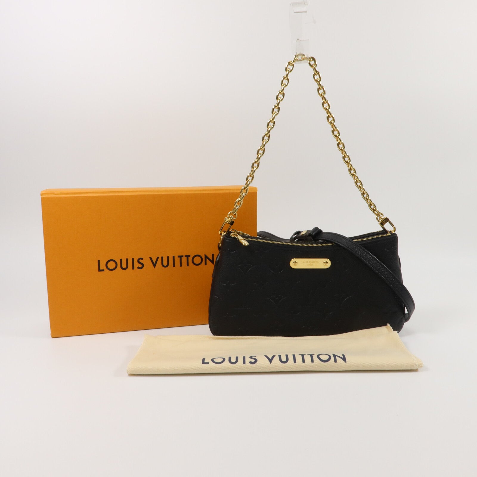LOUIS VUITTON Monogram Empreinte Liv Pochette鏈帶手挽肩背兩用袋