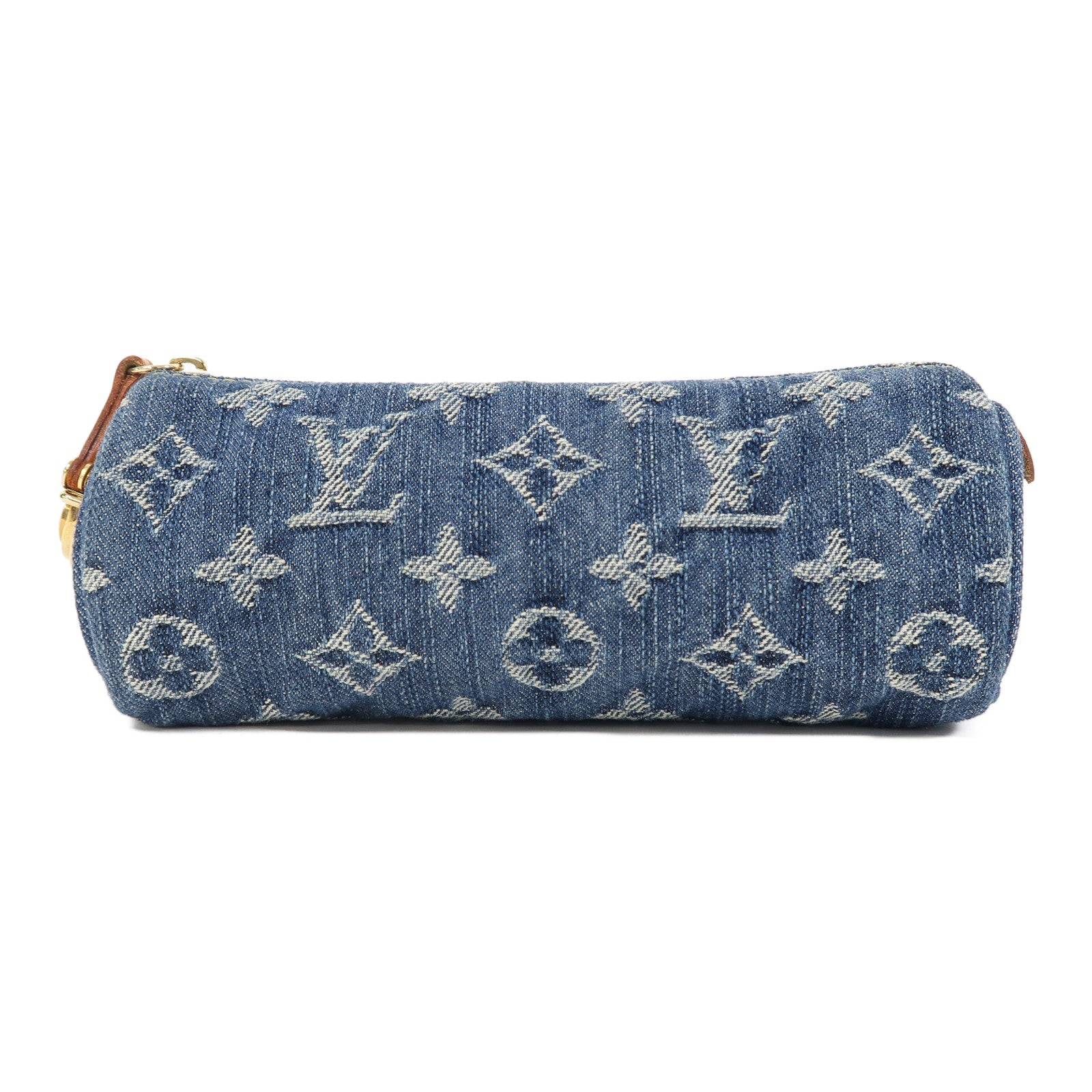 LOUIS VUITTON Monogram Denim Pouch金扣手拿包藍色